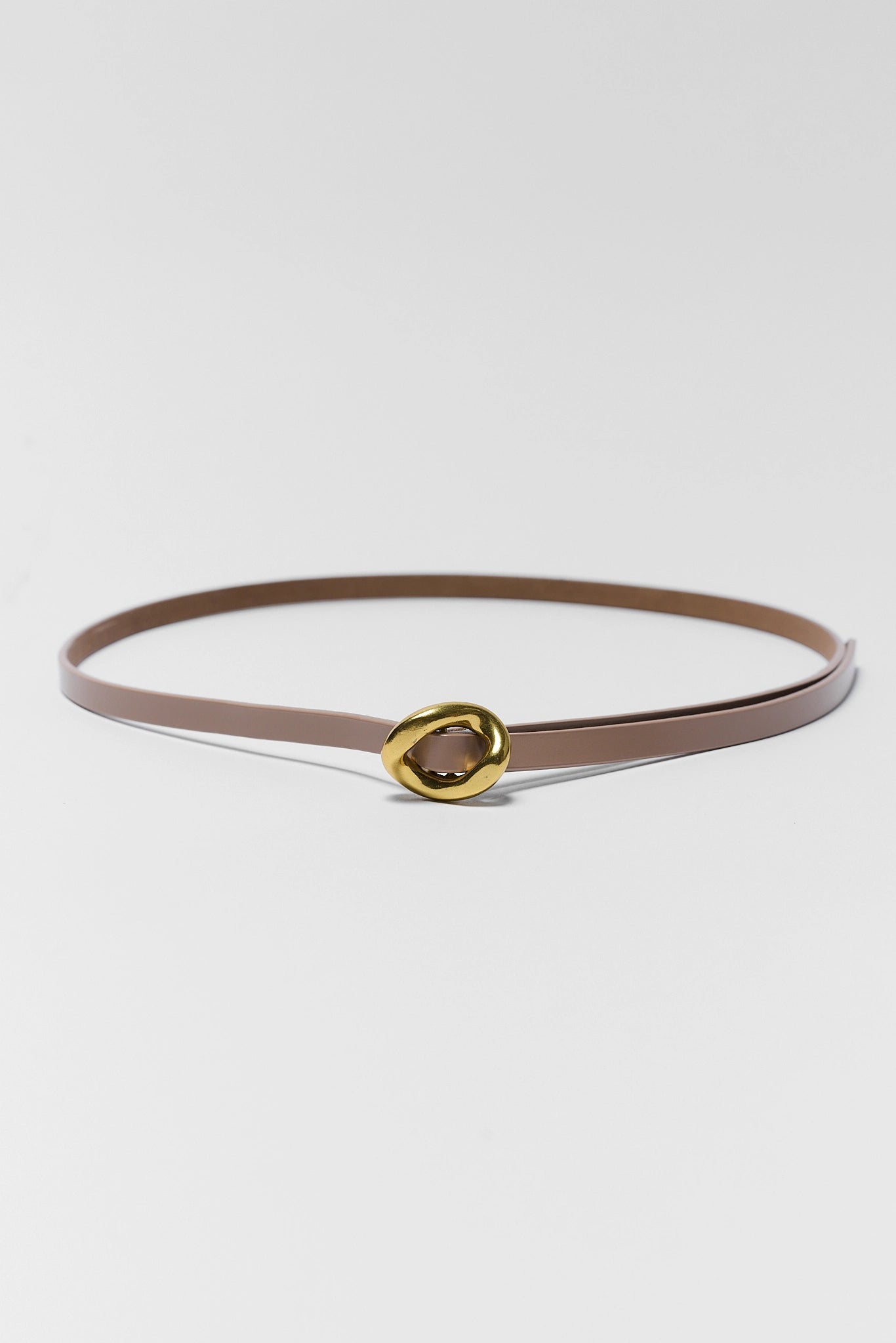 Tan Faux Leather Knot Tie Belt