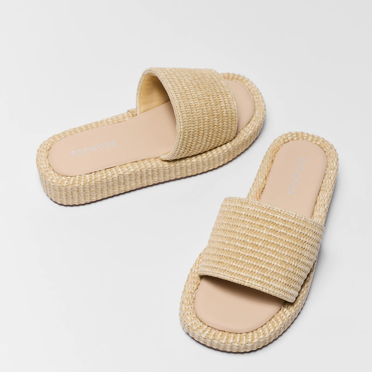 Tan Raffia Platform Sandals | Avara