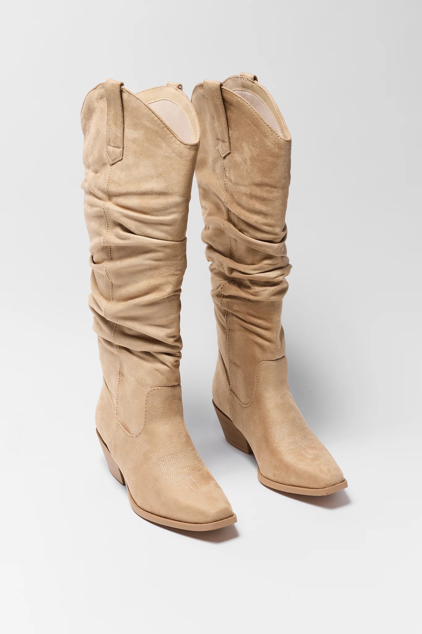 Tan Slouchy Cowboy Boot