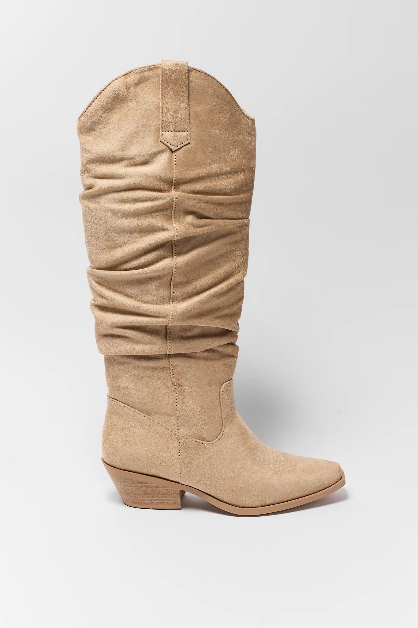 Tan Slouchy Cowboy Boot