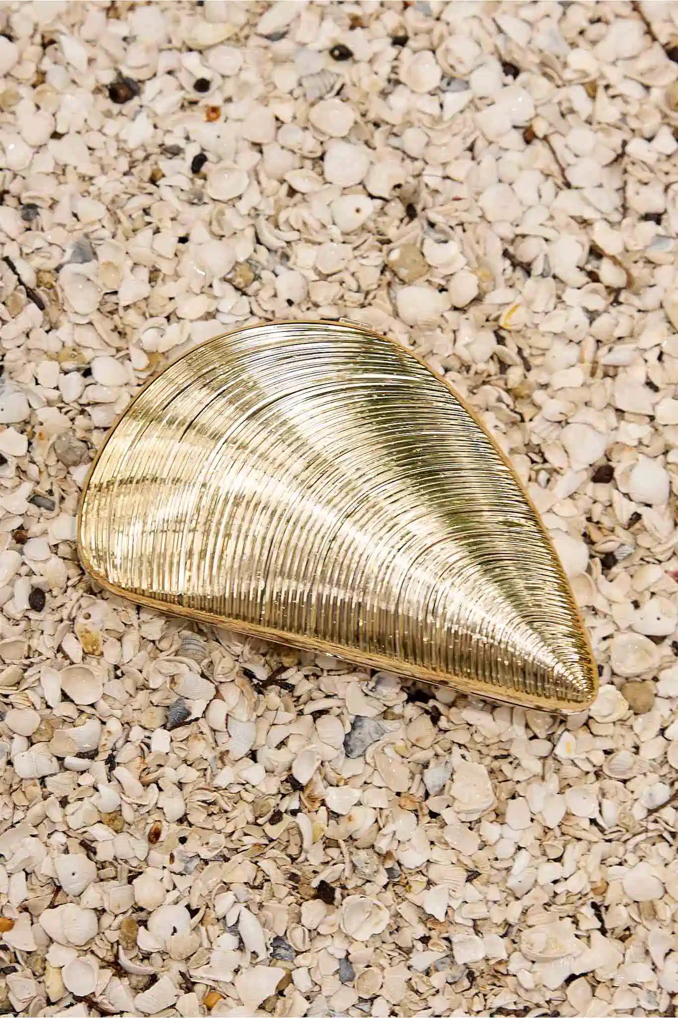 Veronica Gold Oyster Clutch