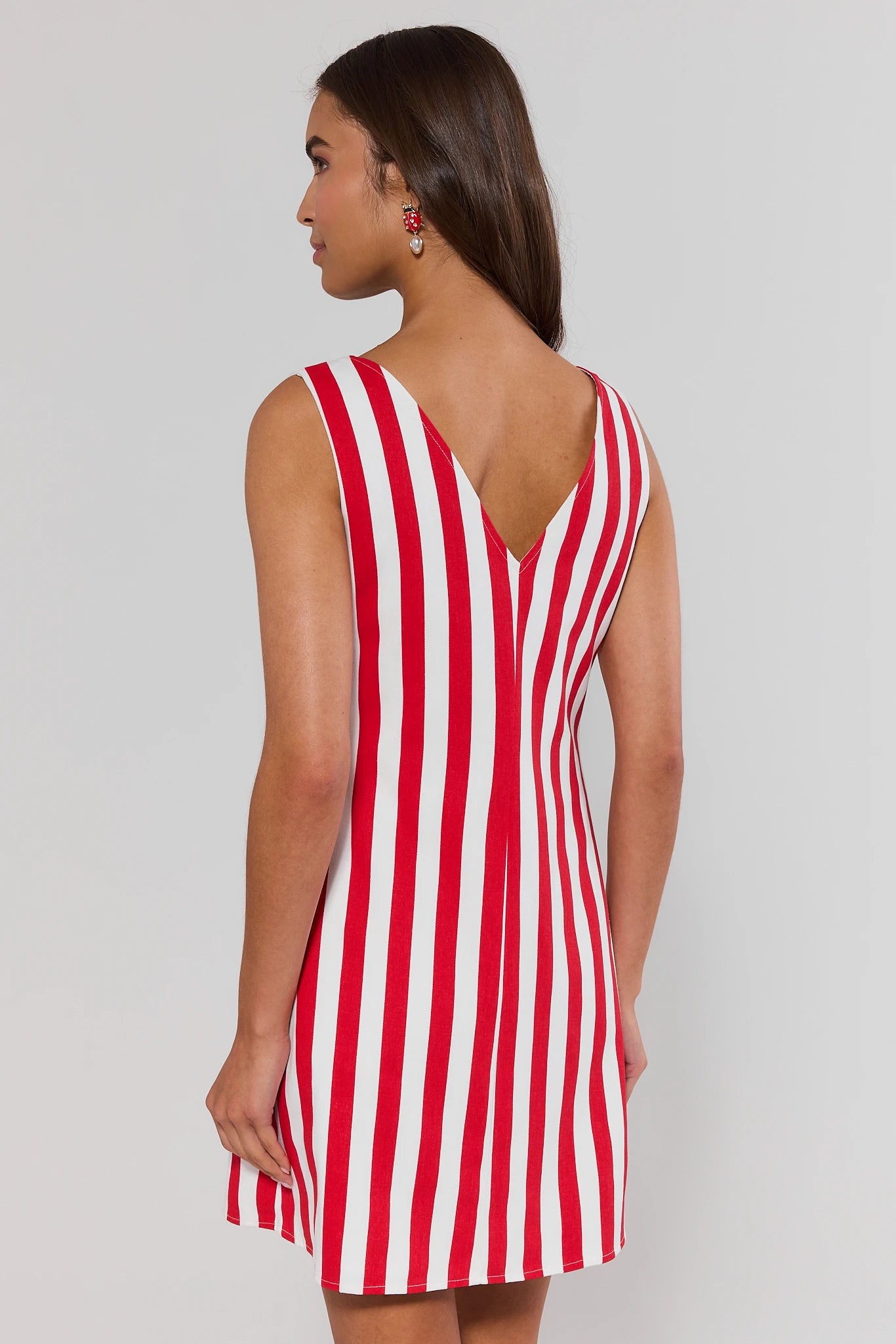 Red Striped Short Dress