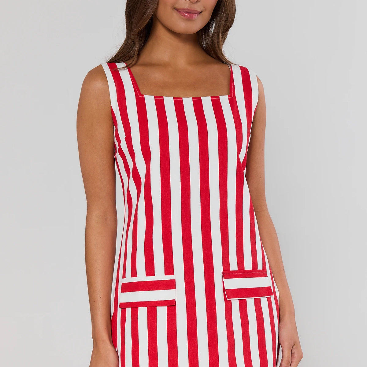 Red Striped Short Dress