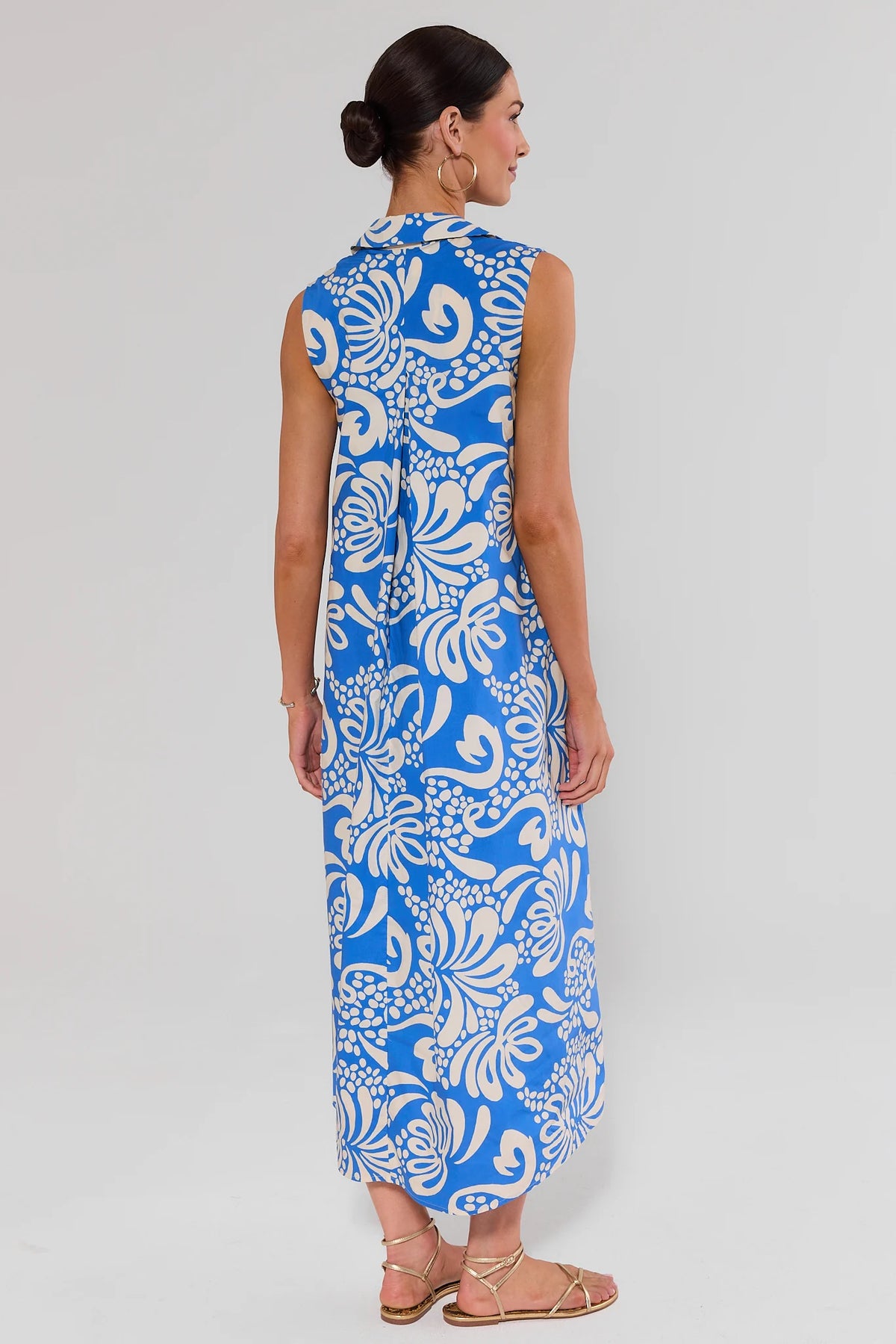 Heather Blue Printed Maxi Dress