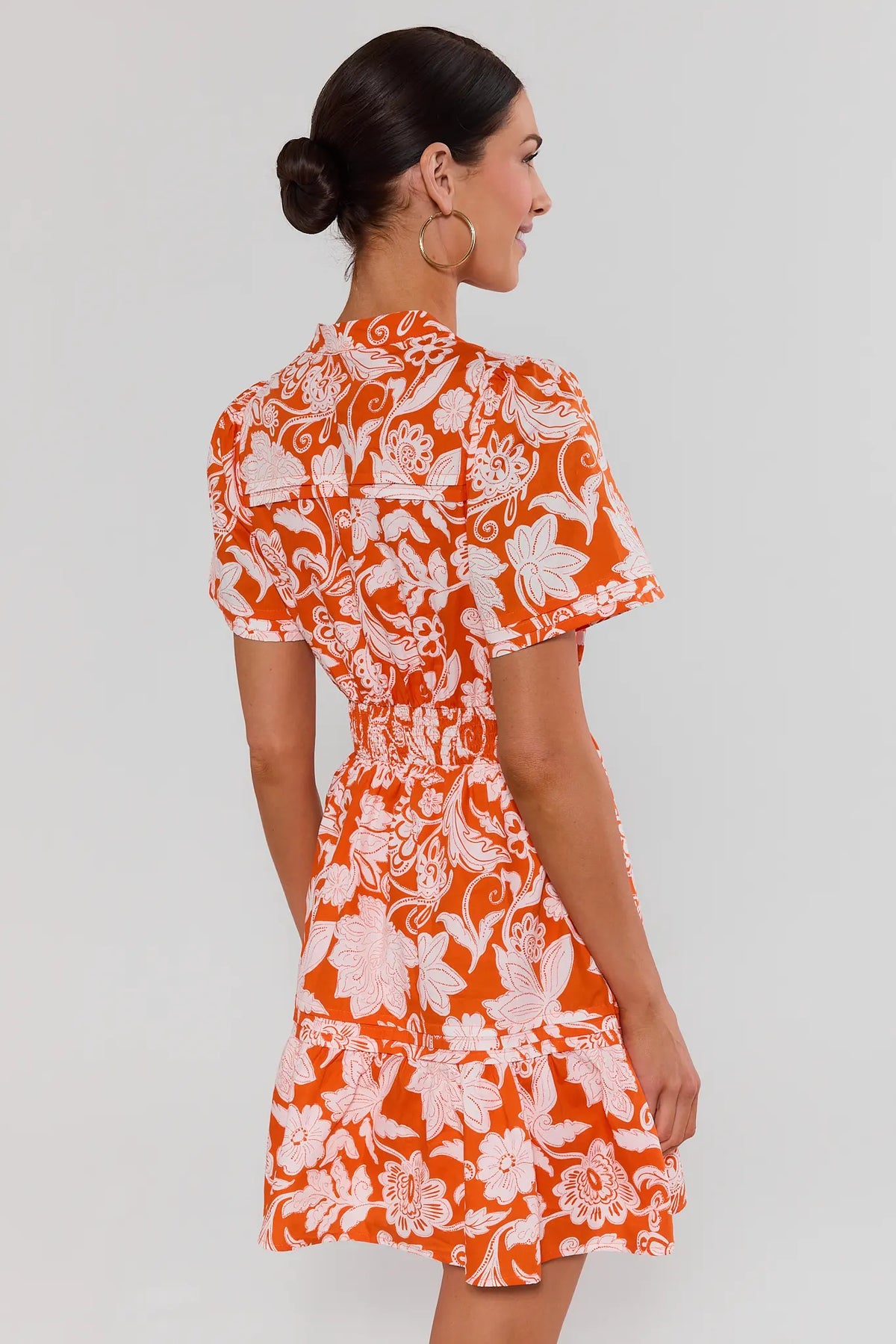 orange and white cocktail dress Women's From All Angles Orange & White Stripe Cotton Midi Dress | Size: M