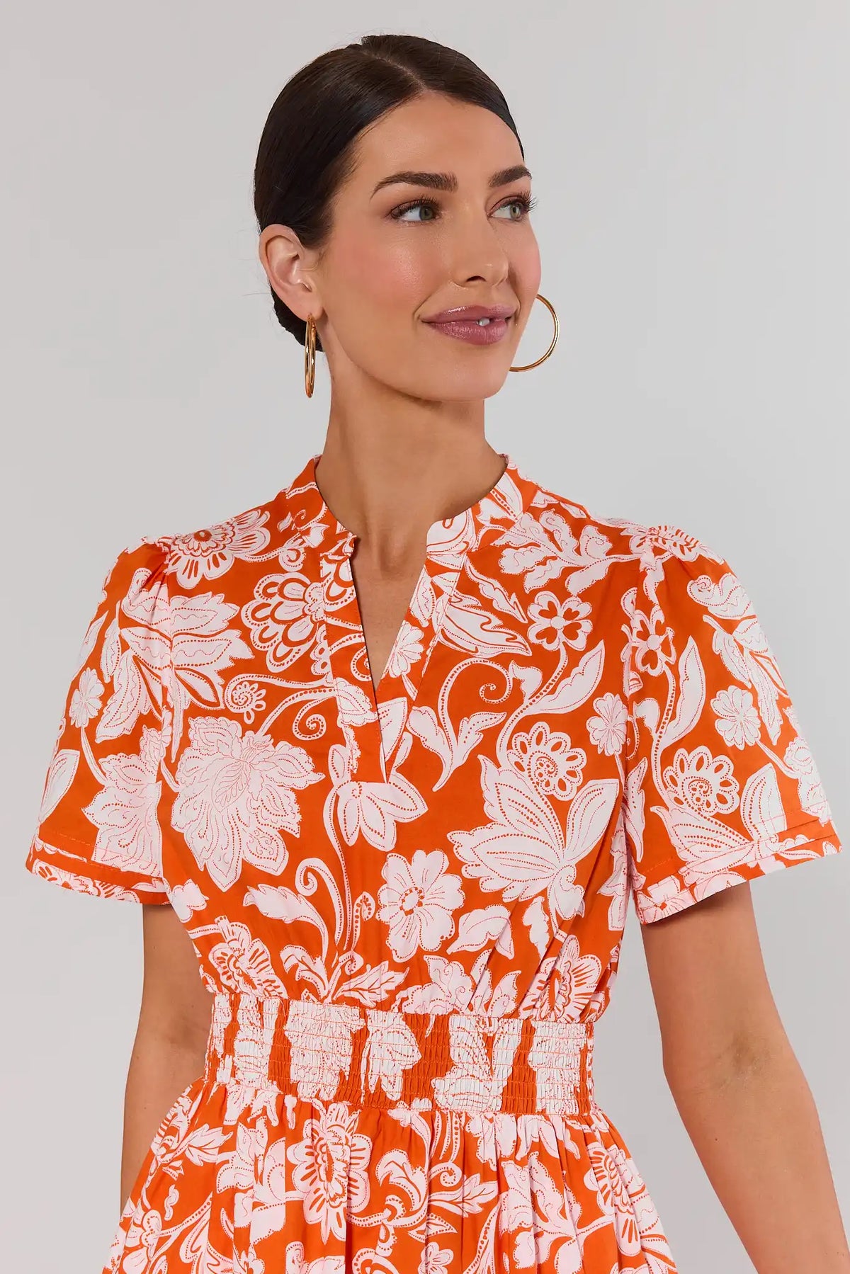 orange floral short dress Ingradient Orange Floral Mini Dress Gabi Swimwear