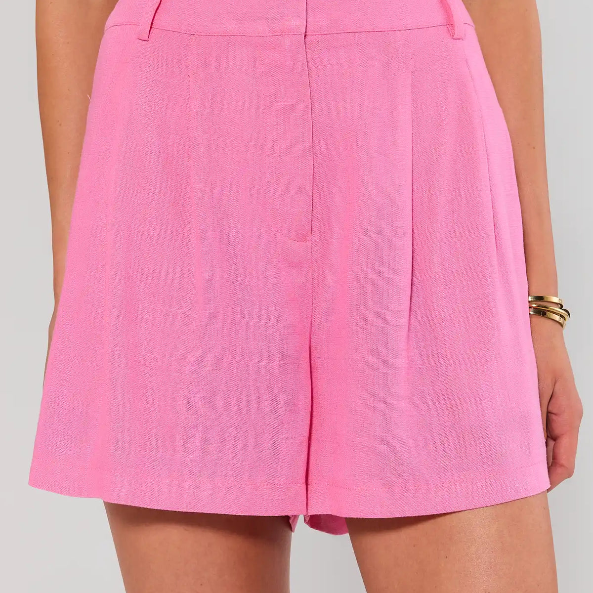 Pink Pleated Trouser Shorts | Avara