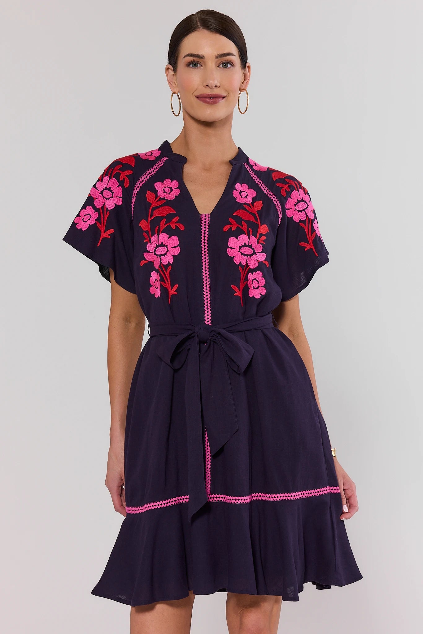 Ana Plum Embroidered Short Dress | Avara Ana Plum Embroidered Short Dress | Avara
