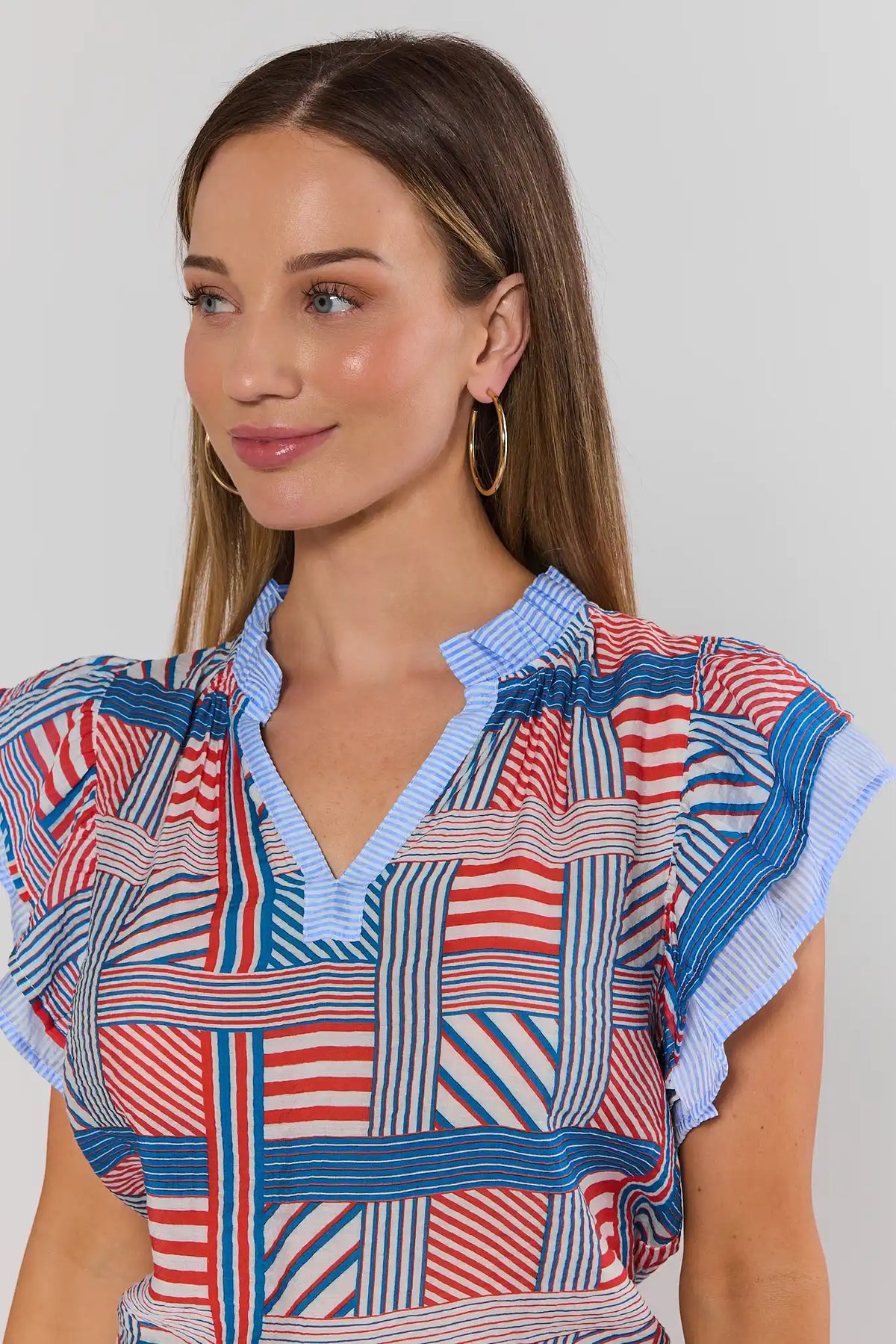 Lisa Patchwork Striped Top by THML | Avara