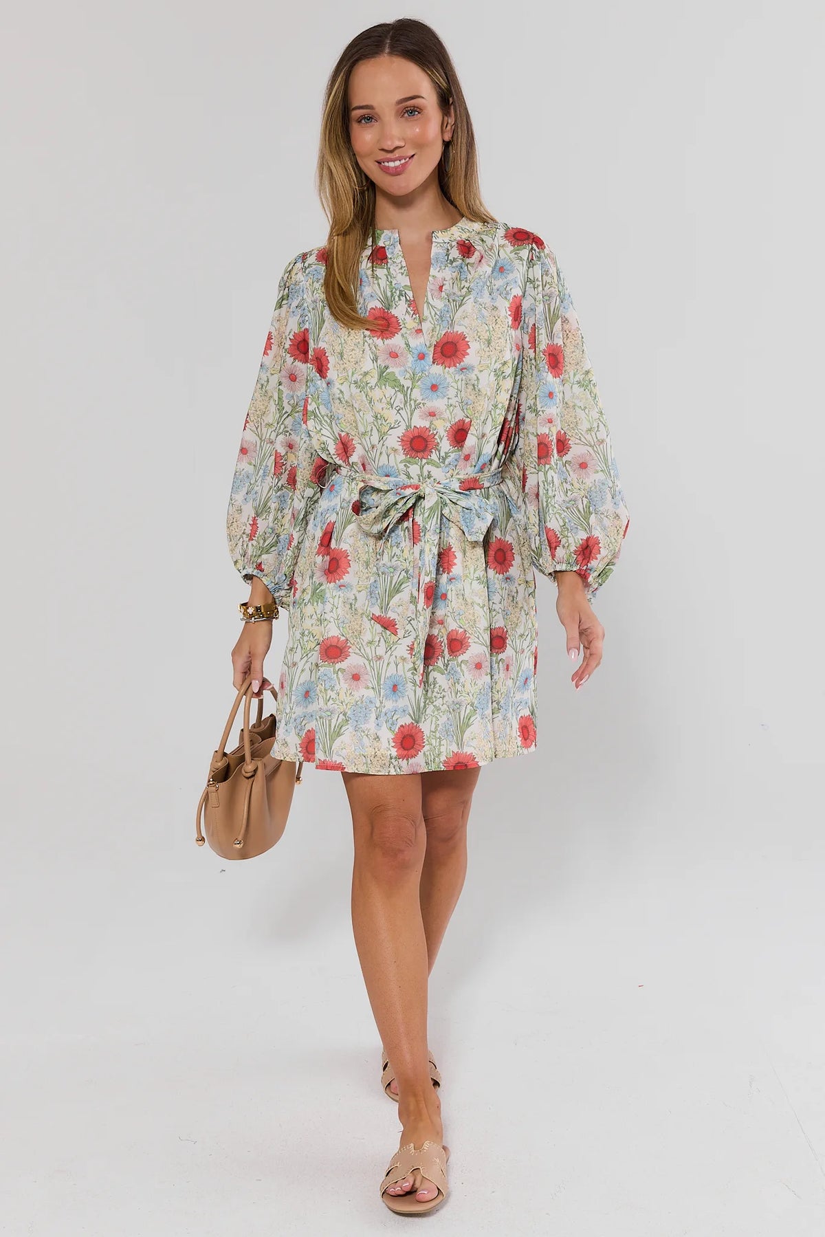 Multi Floral Print Short Dress | Women's Clothing