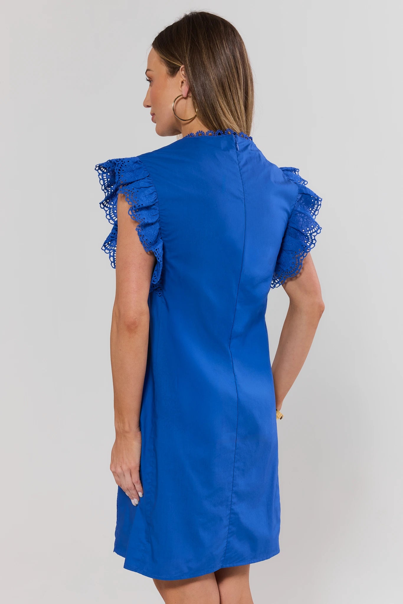 Blue Flutter Sleeve Short Dress Blue Flutter Sleeve Short Dress