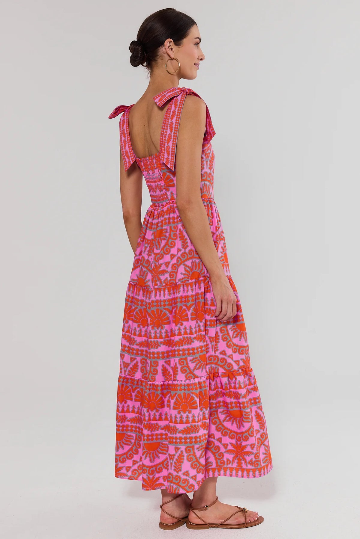 pink printed maxi dress Tiered real wedding dresses Hazel and Olive sells SHEIN ICON Women's Plus Size:XX Small