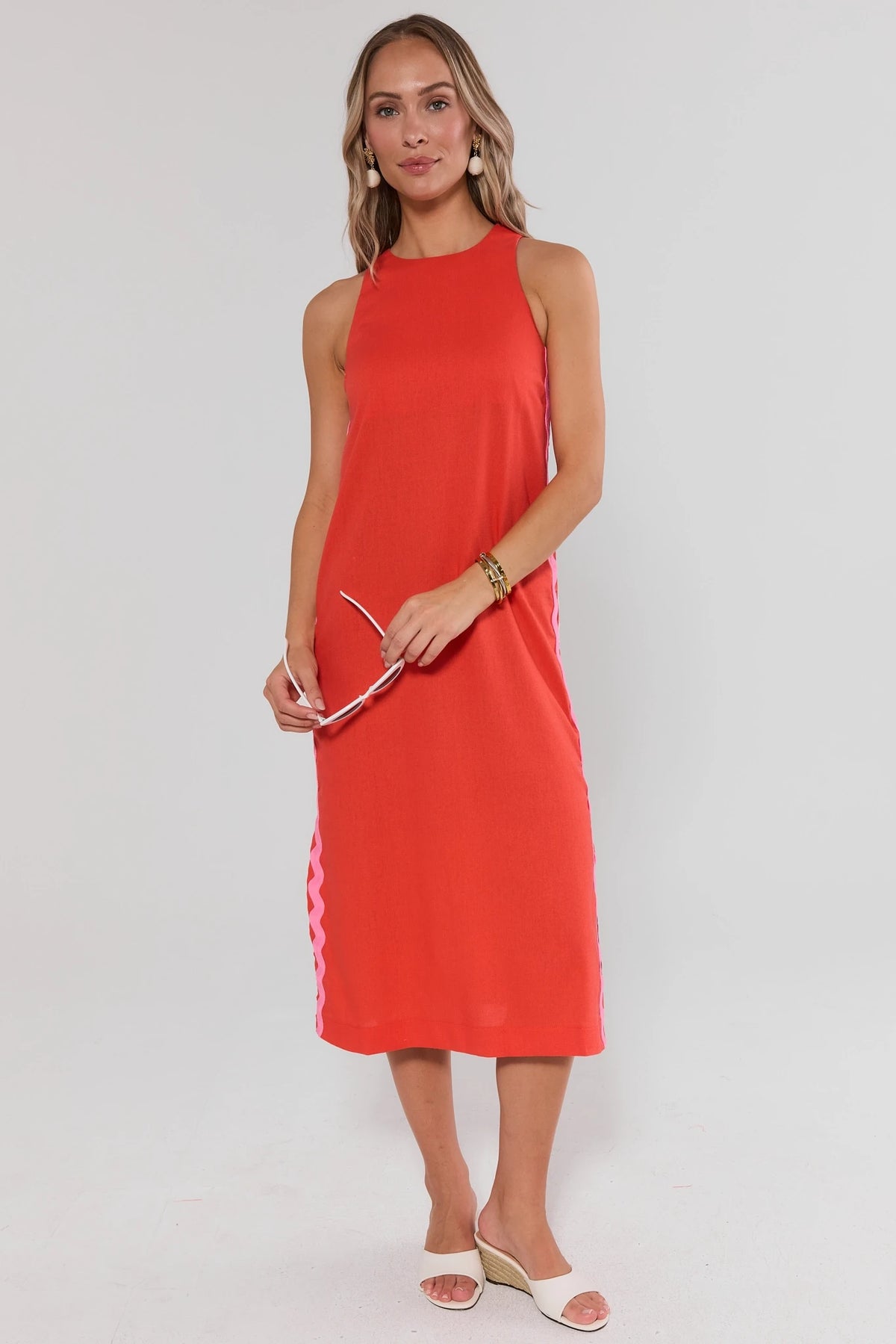 orange dress women's Odette Dress in Burnt Orange