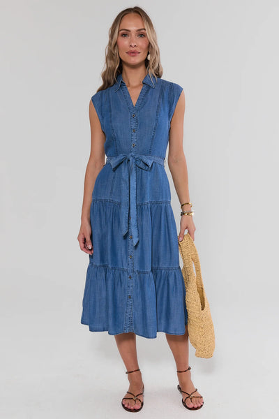 Women's Chambray Midi Dress | Avara