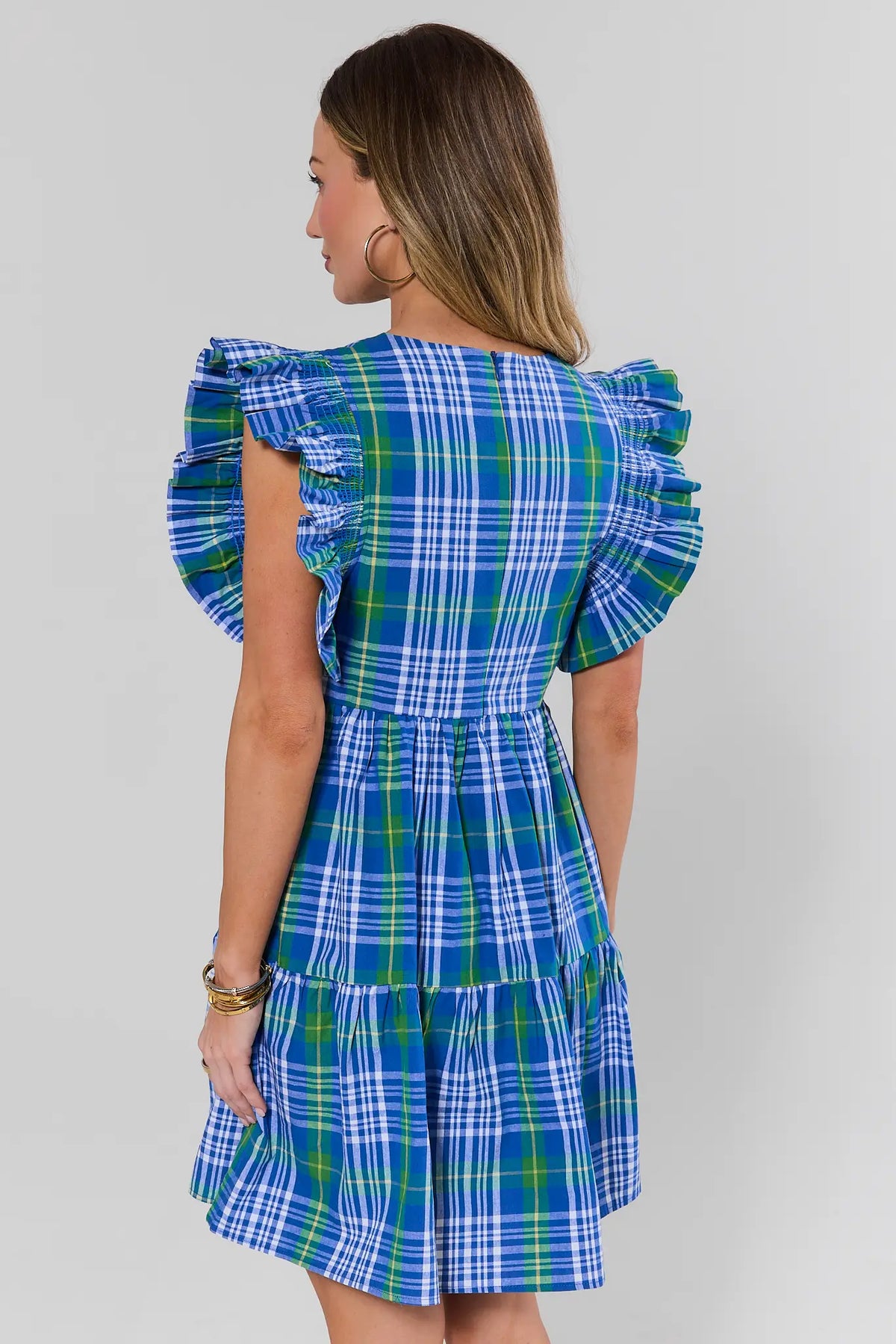 checkered dress blue Della Plaid Short Lime Lush french silk Amazing-Snazzy Black Sequin Women's Size:Single