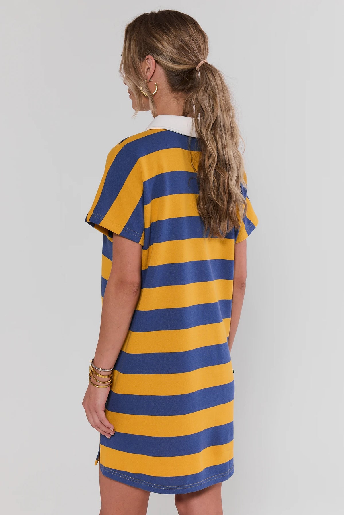 Yellow Striped Polo Dress | Women's Clothing