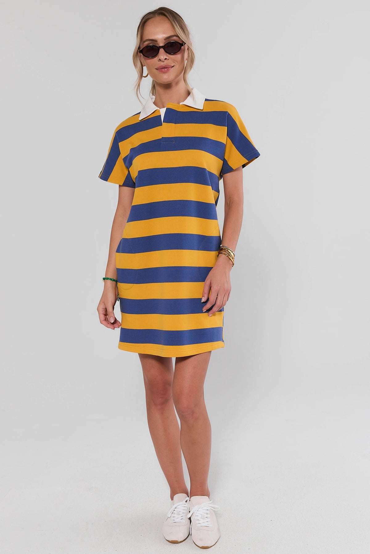 Yellow Striped Polo Dress | Women's Clothing