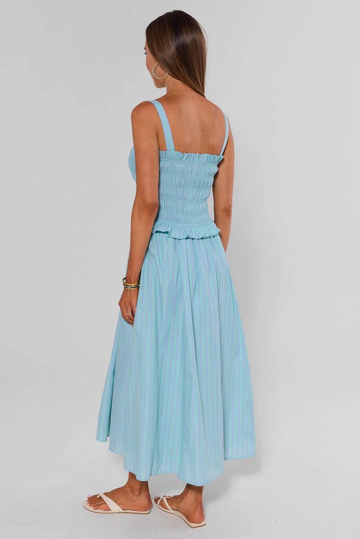 smocked a line dress Mint Stripe Maxi | Women's Clothing it hugs comfortably through Modern Chinese Clothing Women's Size:S(4-6) gameday mini dress