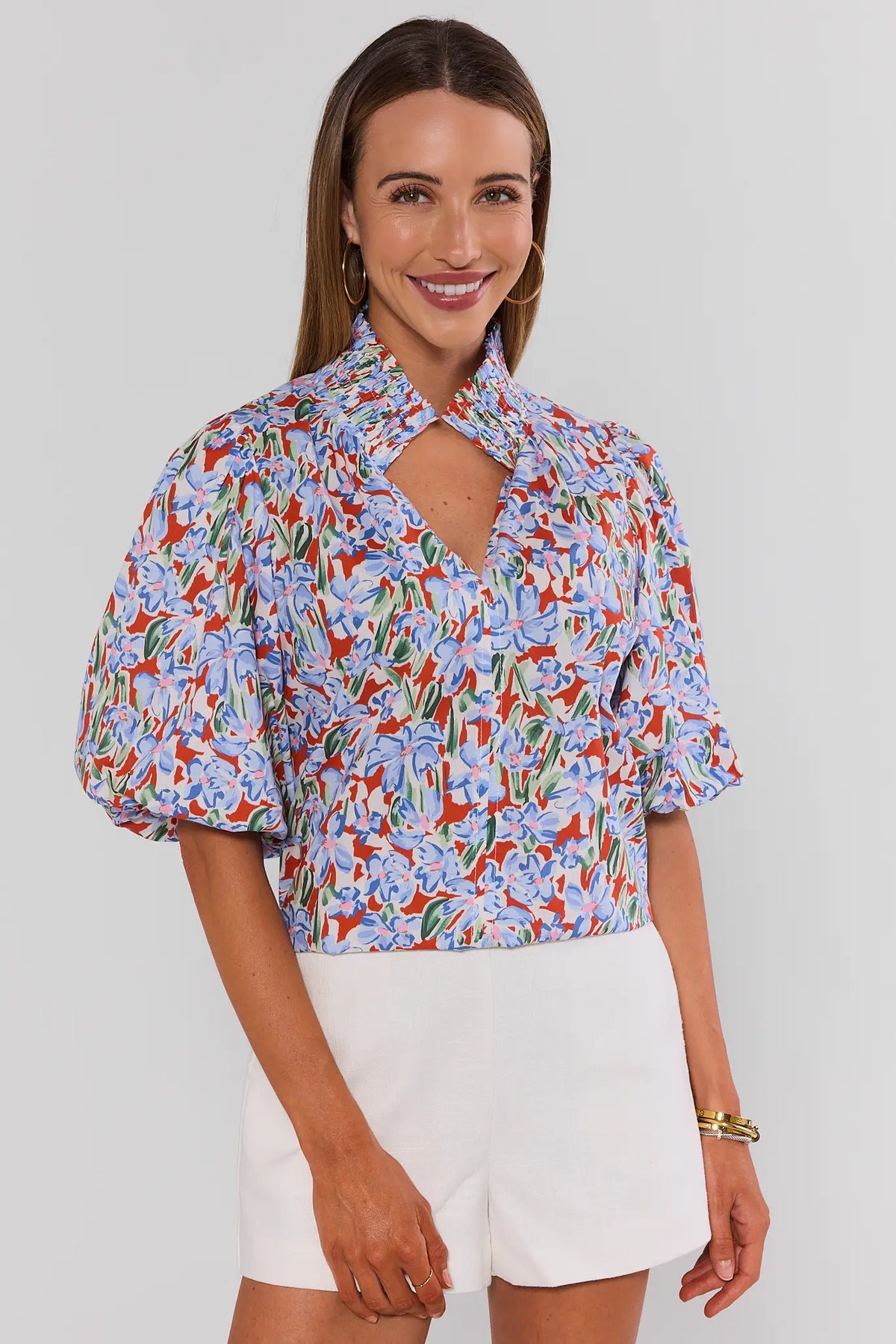 トップス Oriens Puff Sleeve Print Blouse African Print Sleeve 