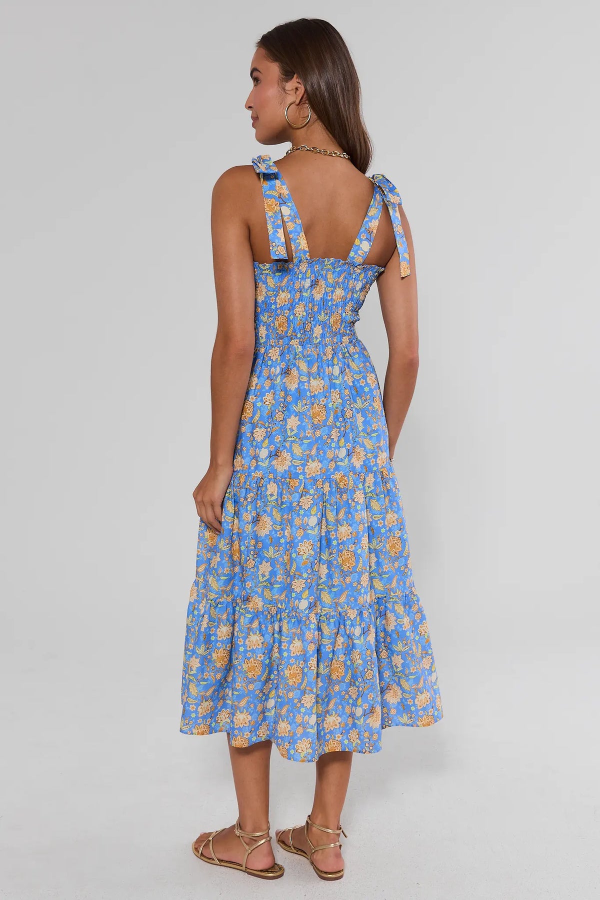floral smocked maxi dress Bary Floral Smocked Maxi Dress