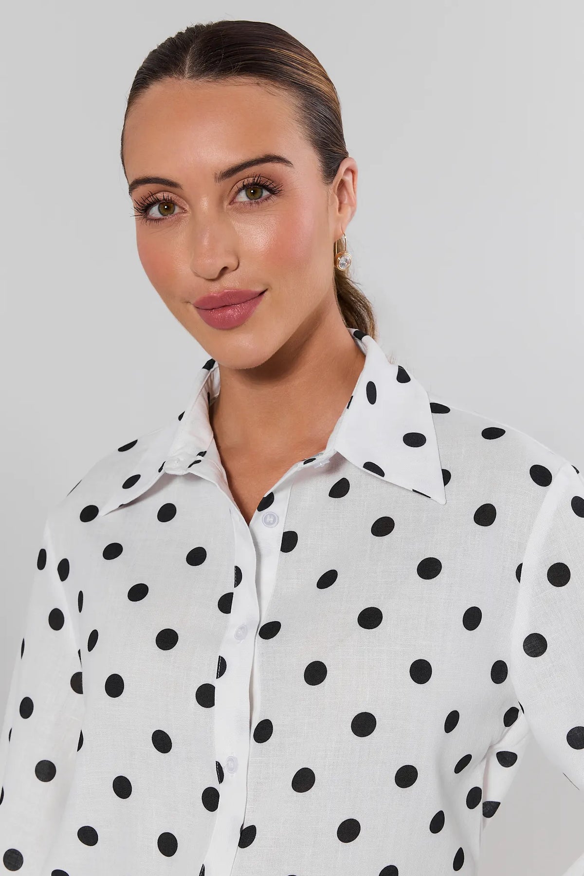 Cassidy White Polka Dot Top | Avara