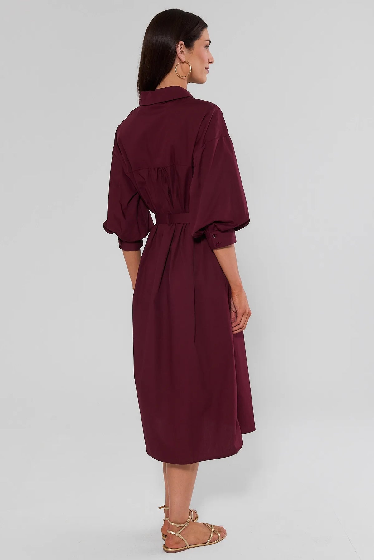Summerlyn Burgundy Midi Dress