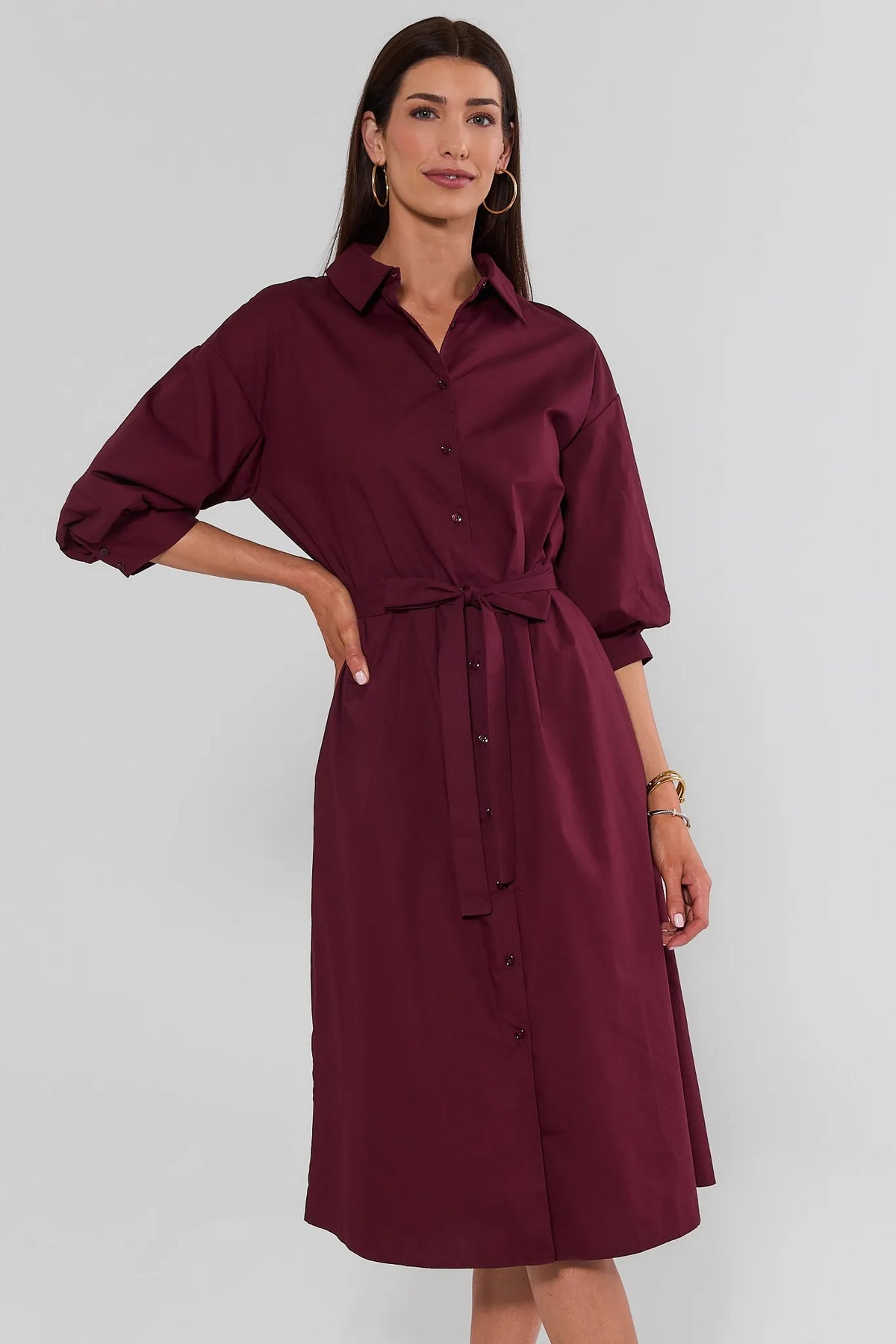 burgundy midi dress long sleeve Summerlyn astrack Size XX Length:34-35 SATIN EFFECT RUFFLED SHORT