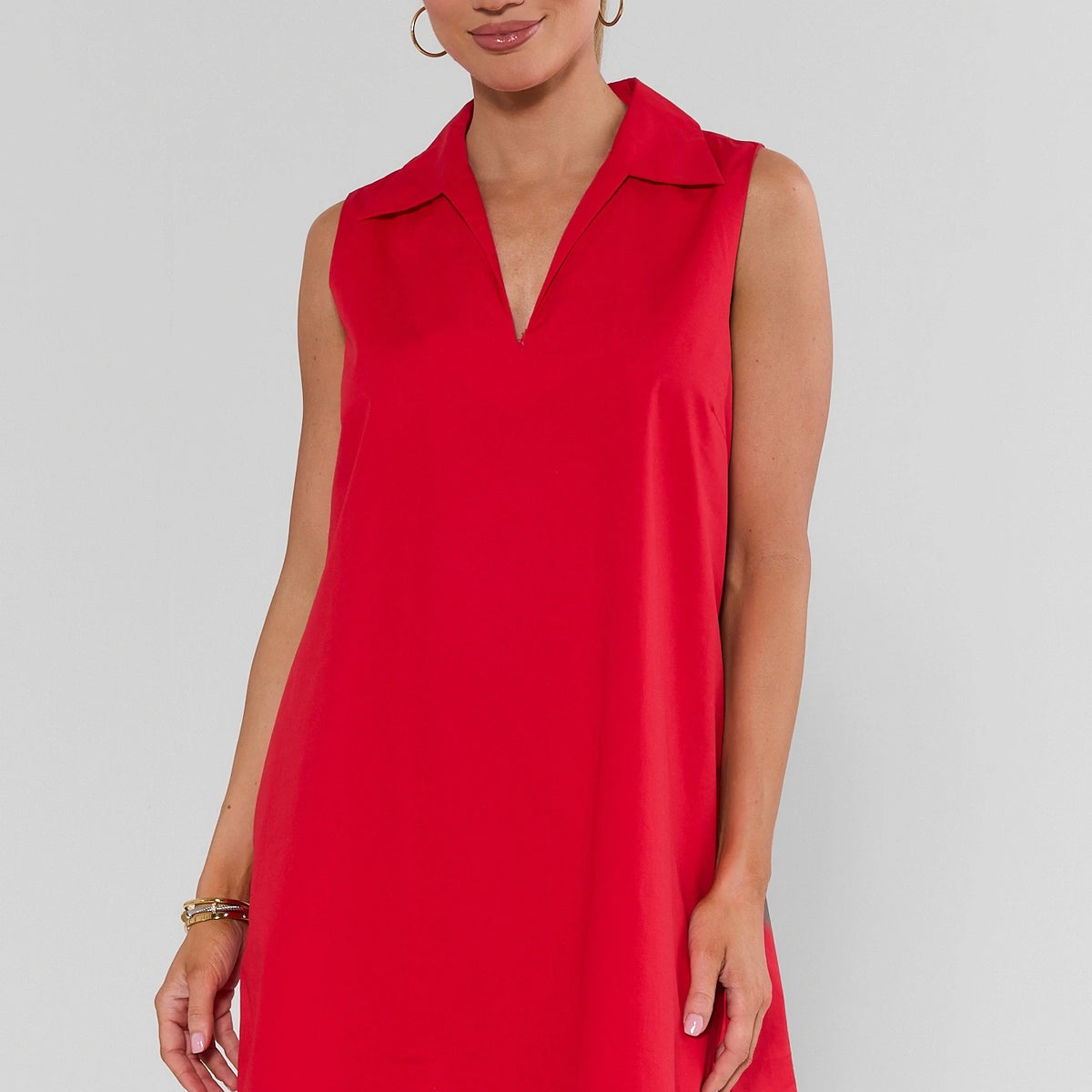 red sleeveless shirt dress Ellen Short | Women's Clothing Chandler Strapless Lace-Up Sequin Our Ellen Dress in colour: peach-printed-elasticated-belt-skater-dress color:OLIVE
