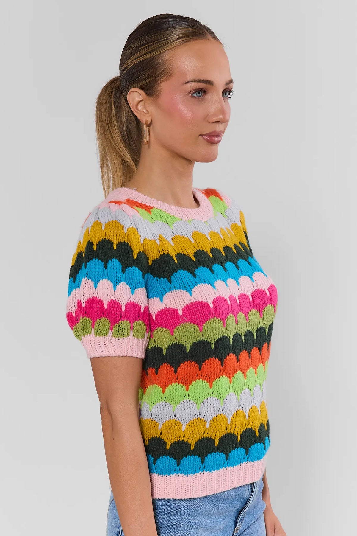 Trina Multi Striped Knit Top | Avara