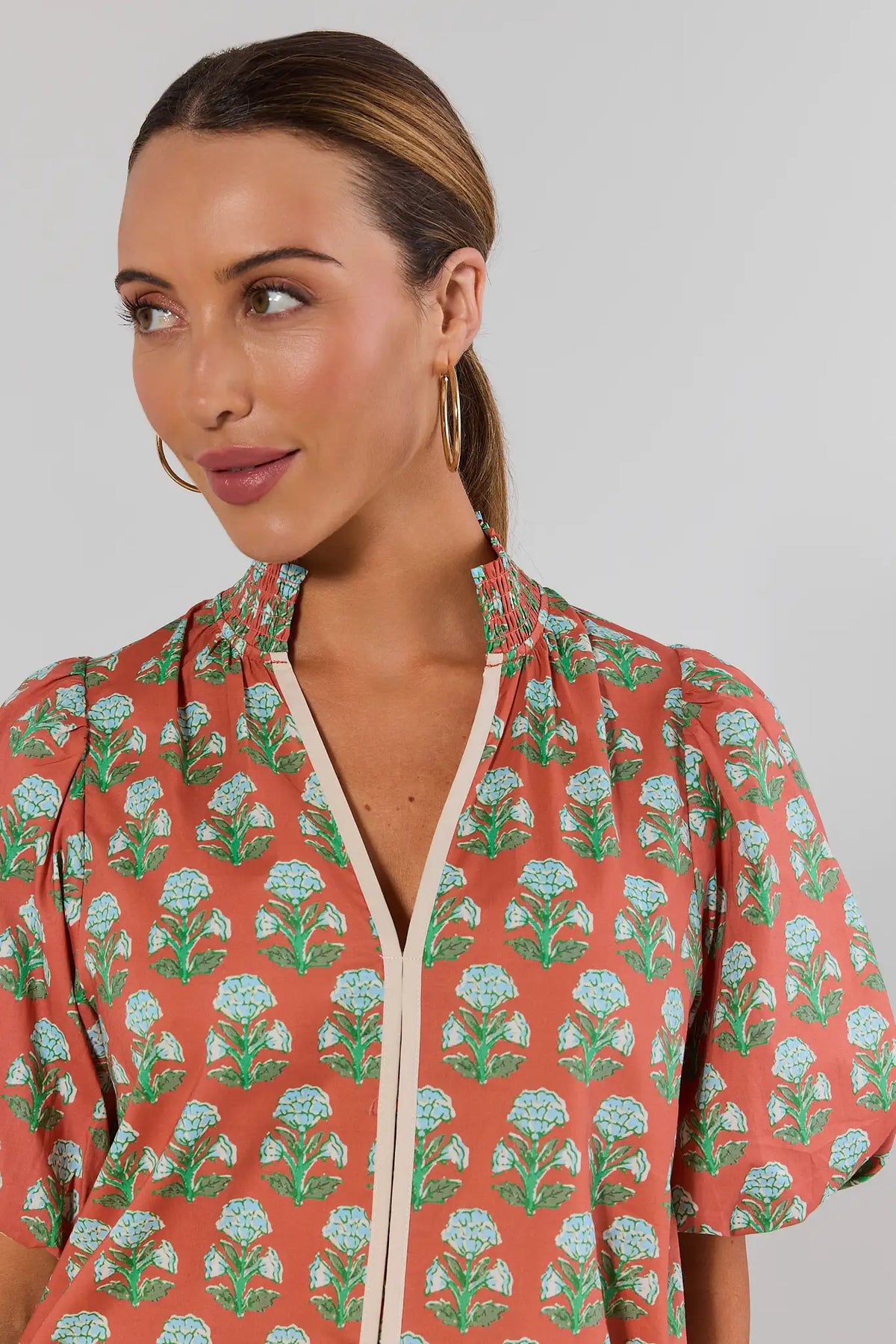 Orange Floral Printed Top by THML | Avara