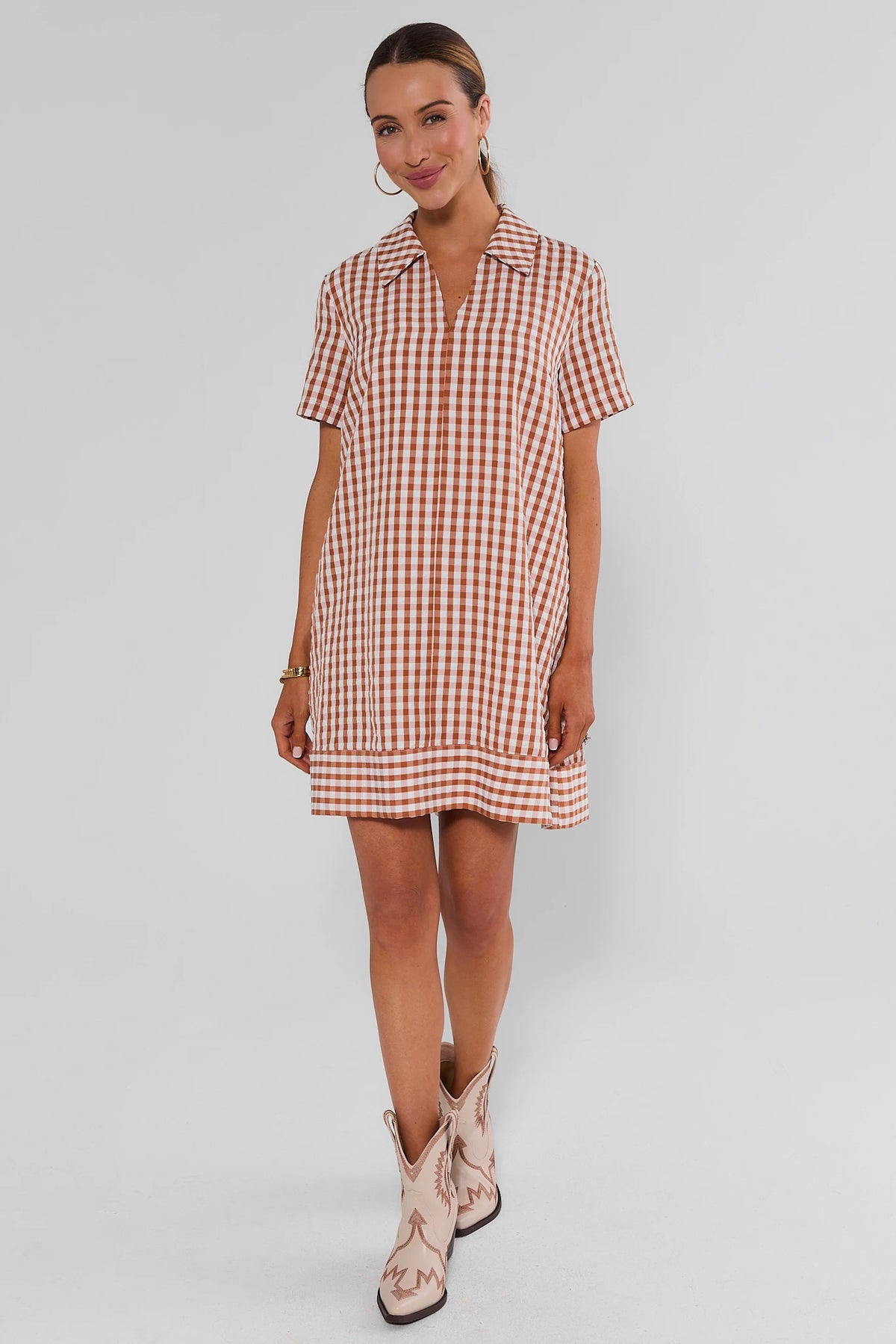 orange gingham dress Sunset dinners Cutie Pie Red Gingham Mini