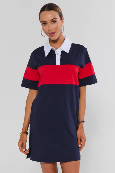 navy red dress Stripe Short Polo 100% Cotton Care Color:Light Taupe product-type:evening dresses Billie Dress Rose Tapestry