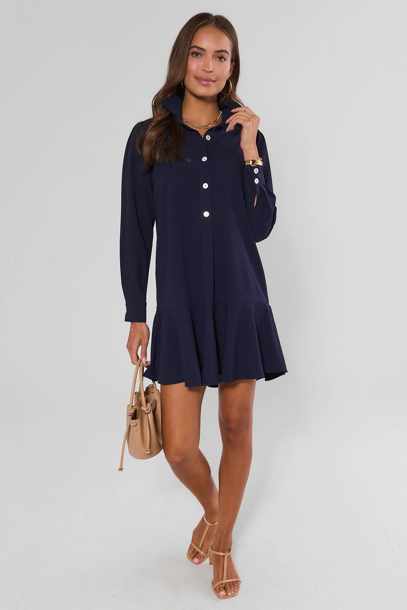 Meagan Navy Drop Waist Dress