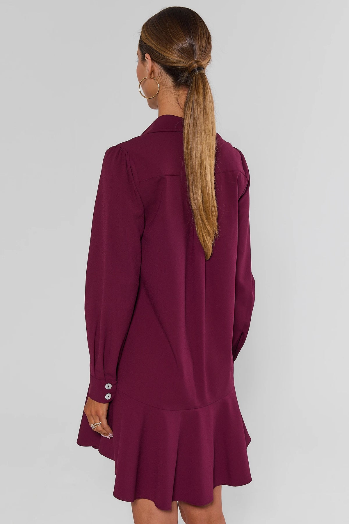 Meagan Maroon Drop Waist Dress