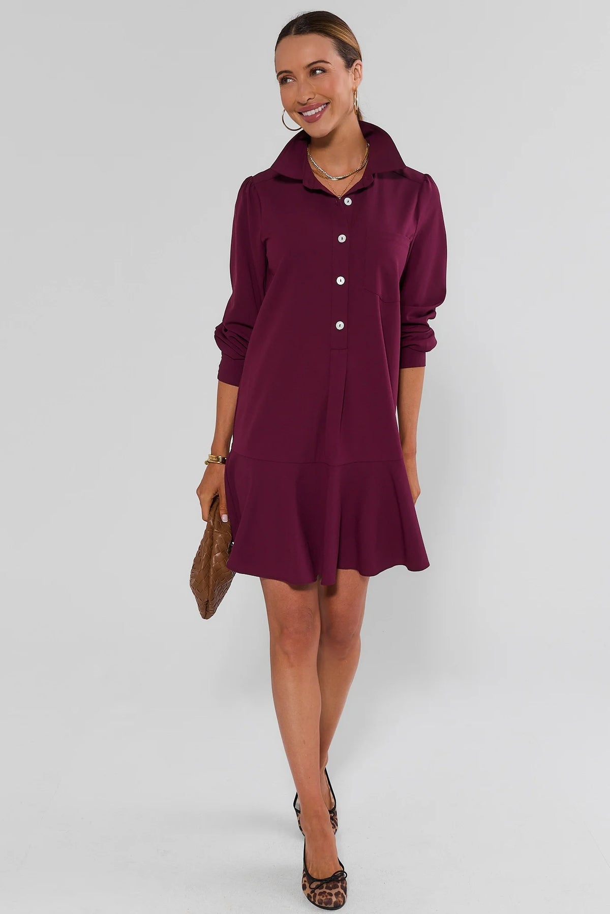 casual maroon dresses Meagan Drop Waist Dress | Women's Clothing global-style-Capucine Silk Mini Dress Simple Modest Burgundy Short this dress ensures you Color:Walnut & Brass