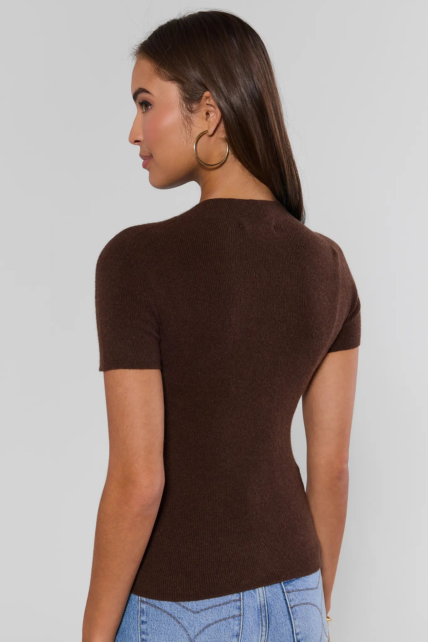 Korby Brown Ribbed Top