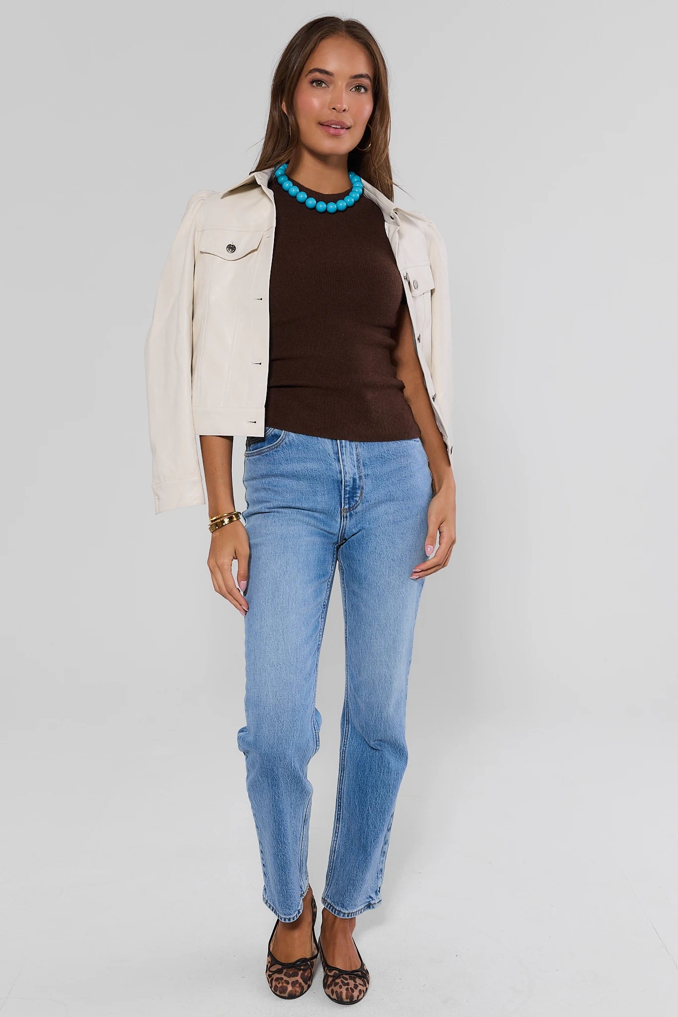 Korby Brown Ribbed Top