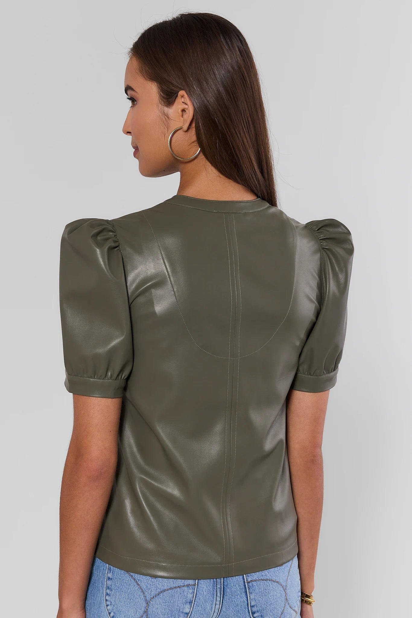 Ariana Olive Split Neck Top