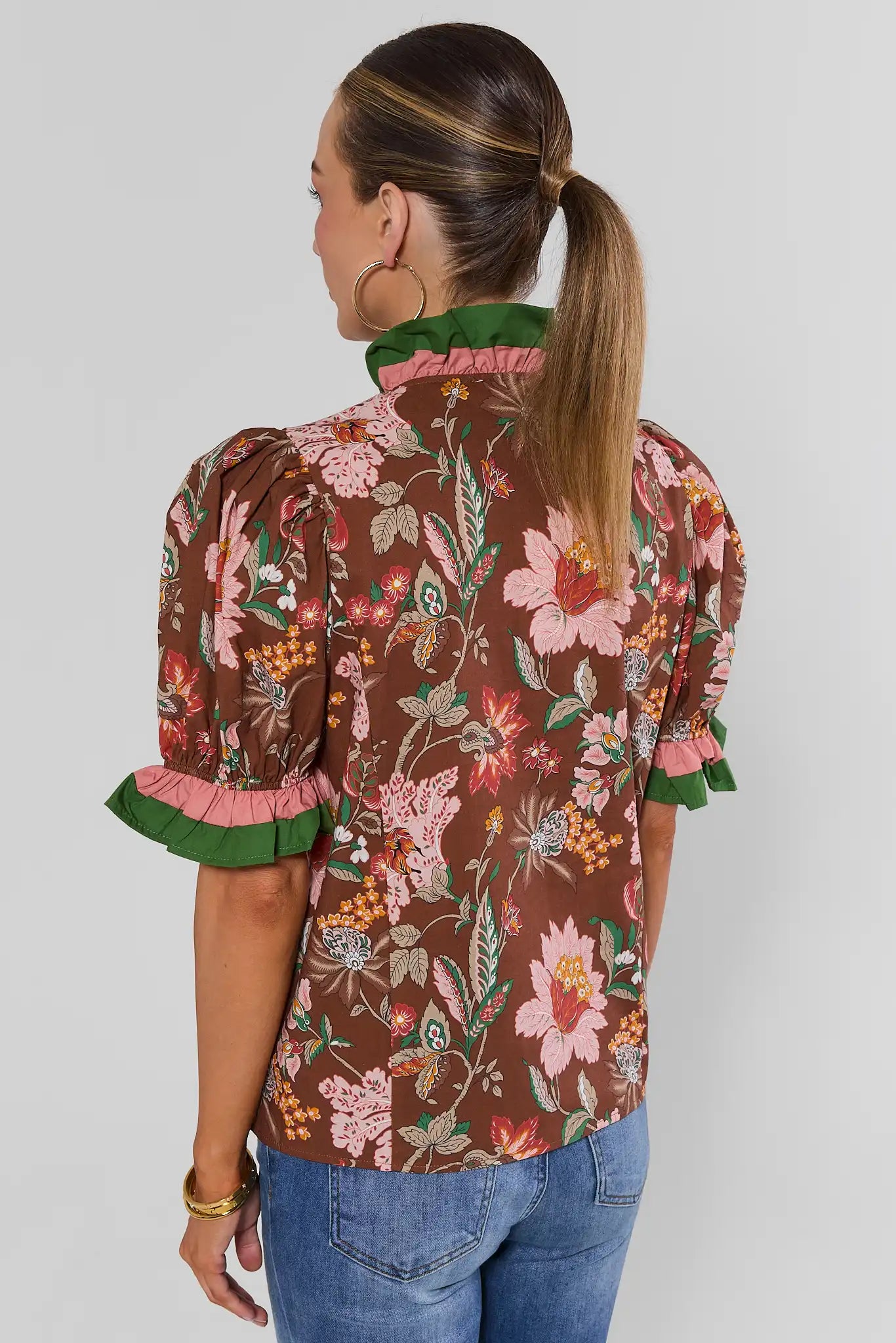 Susana Brown Floral Top