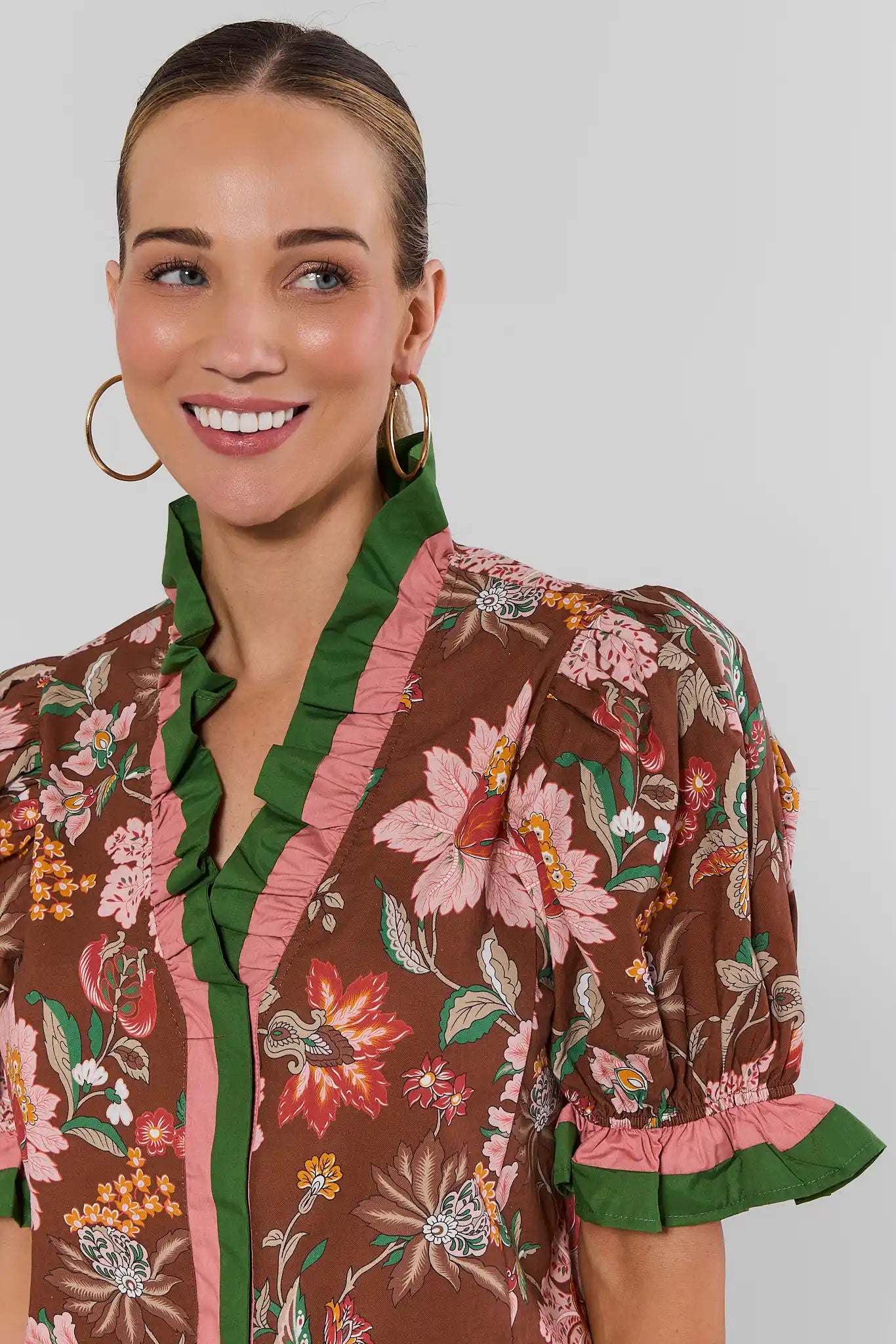Susana Brown Floral Top