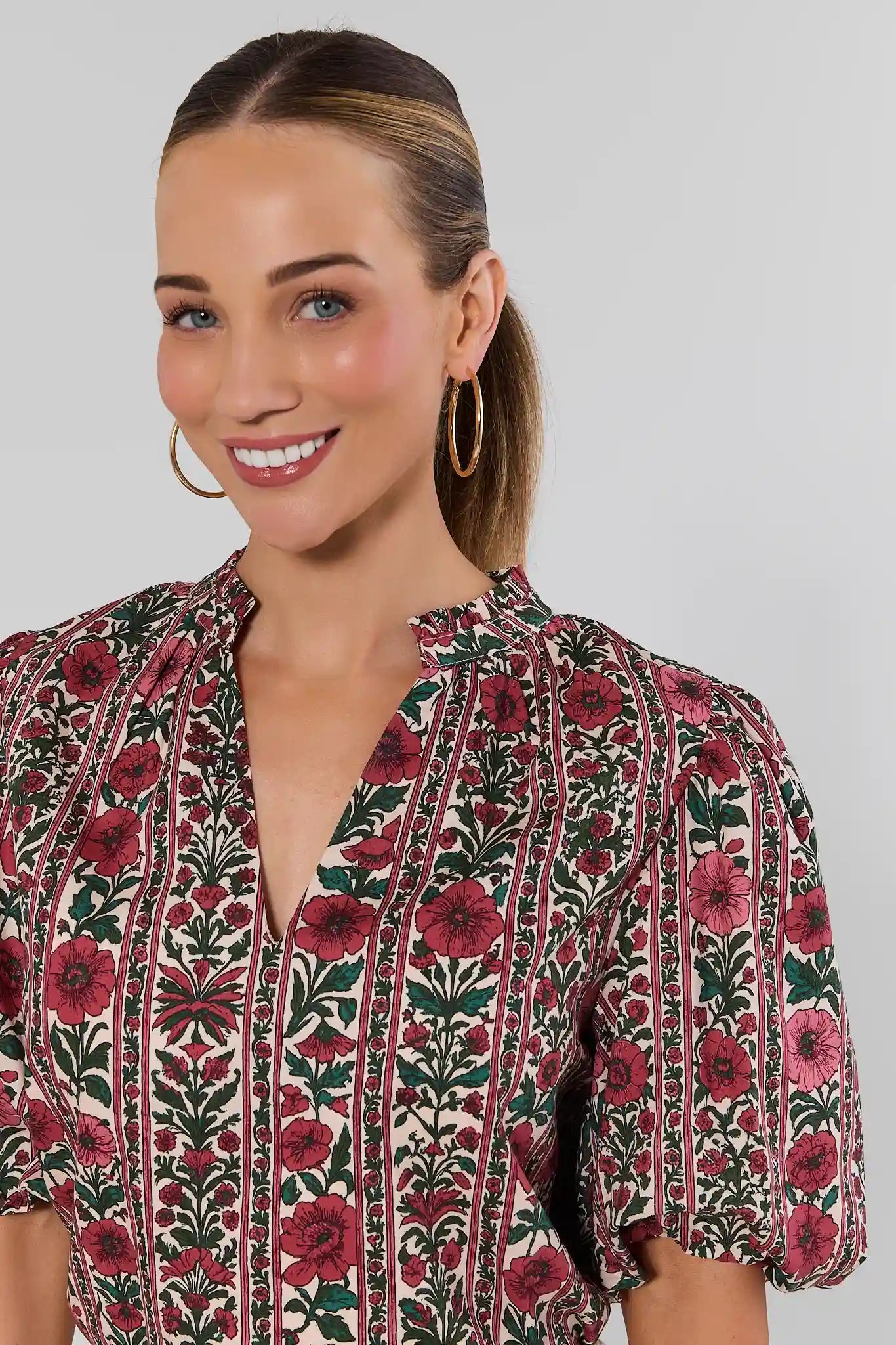 Charity Ivory Floral Printed Top