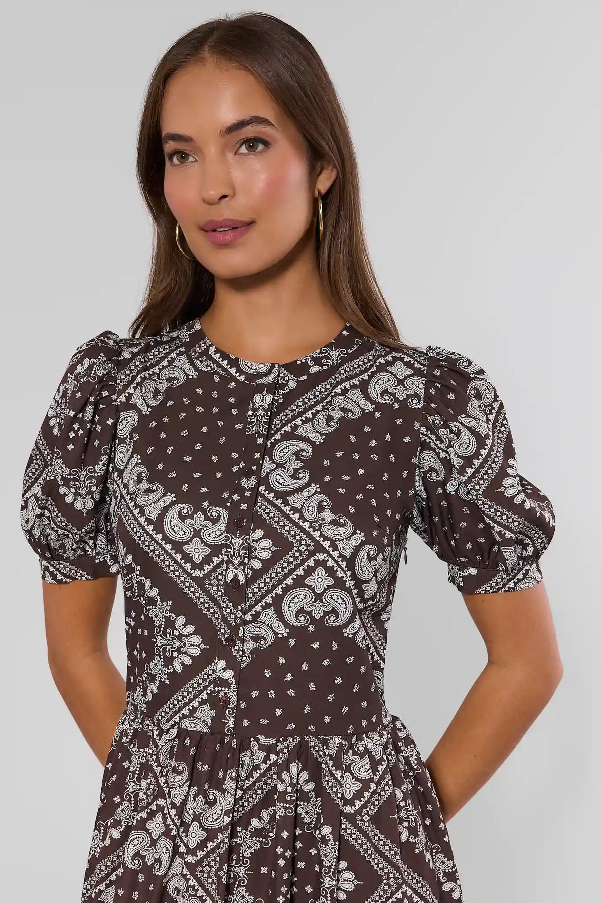 brown bandana dress Printed Maxi Allover bandana print Size:2pcs smarttag_collection_filter:Mini Dresses Calla | Claudia |