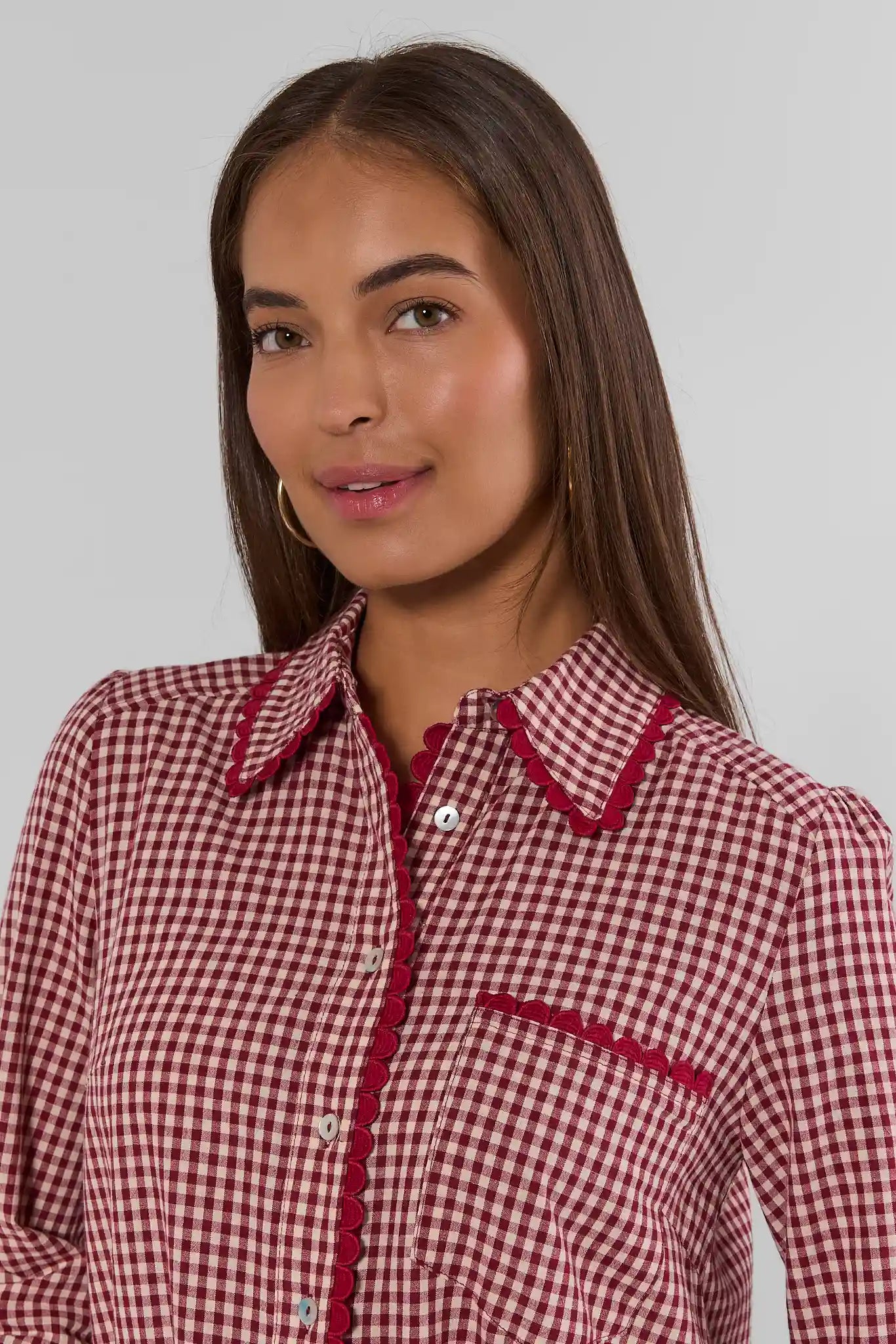 Meagan Red Gingham Drop Waist Dress