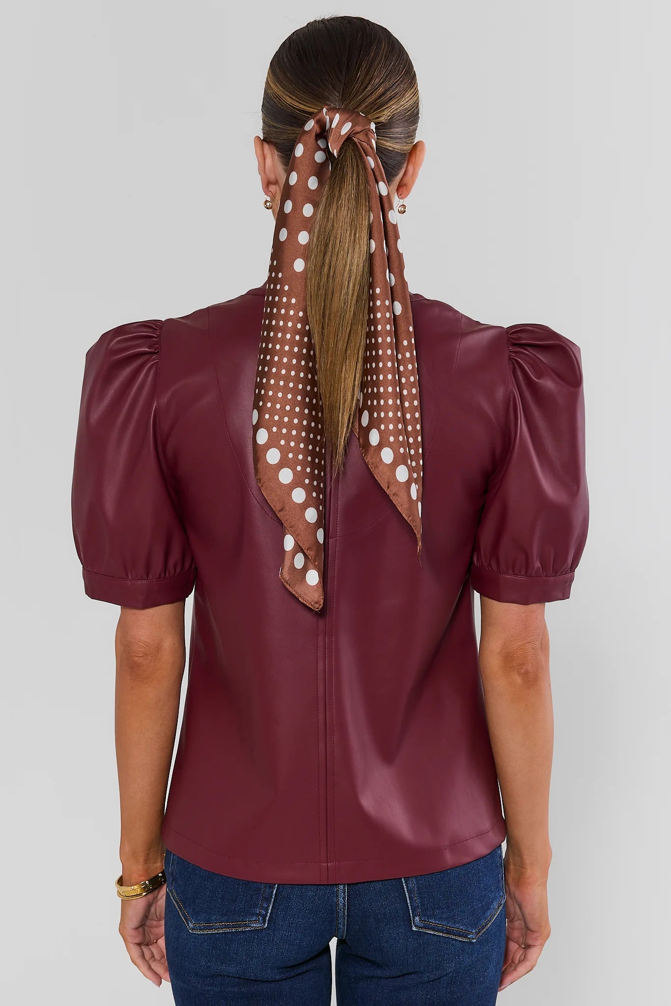 Ariana Burgundy Split Neck Top