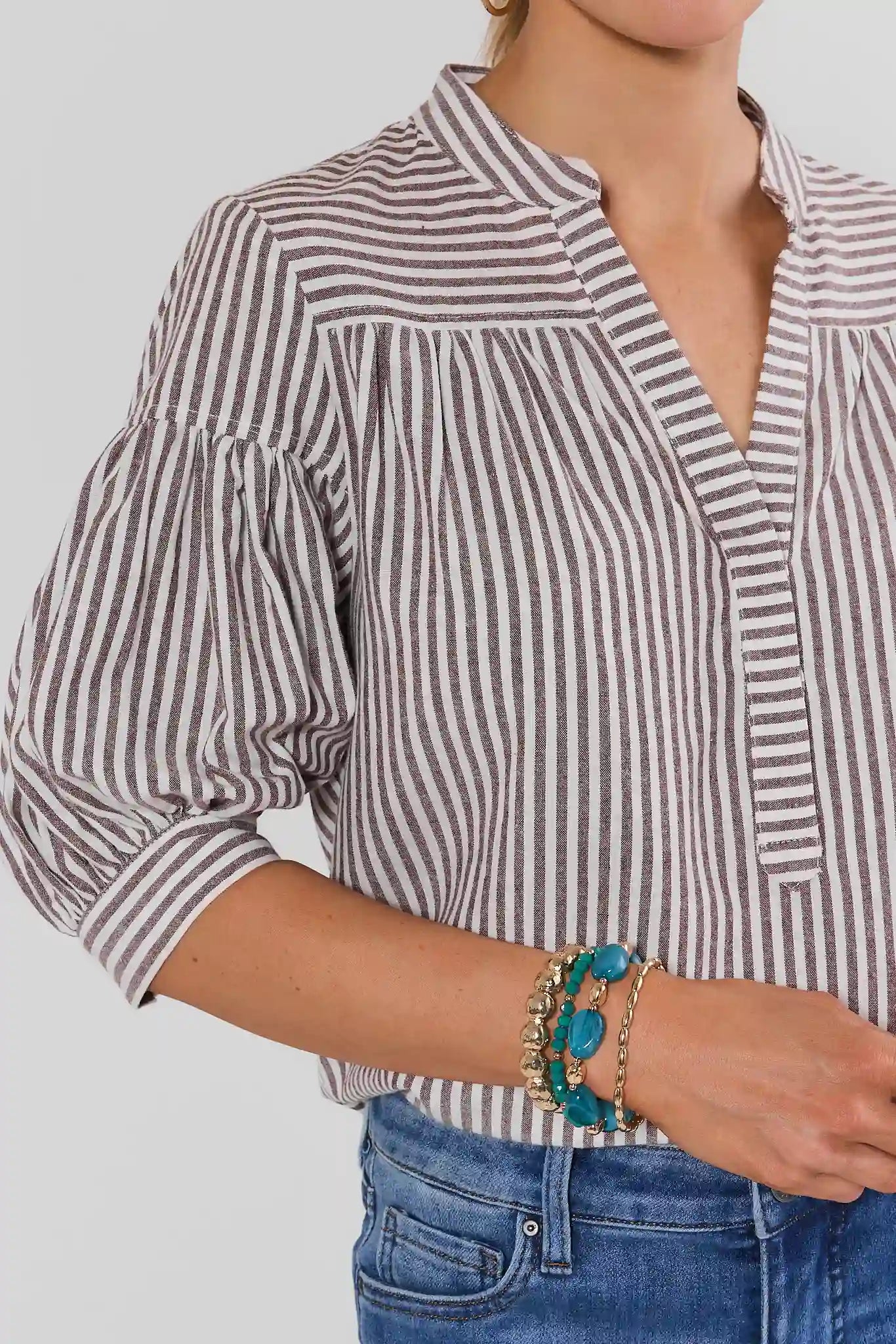 Teal Beaded Stretch Bracelet Stack