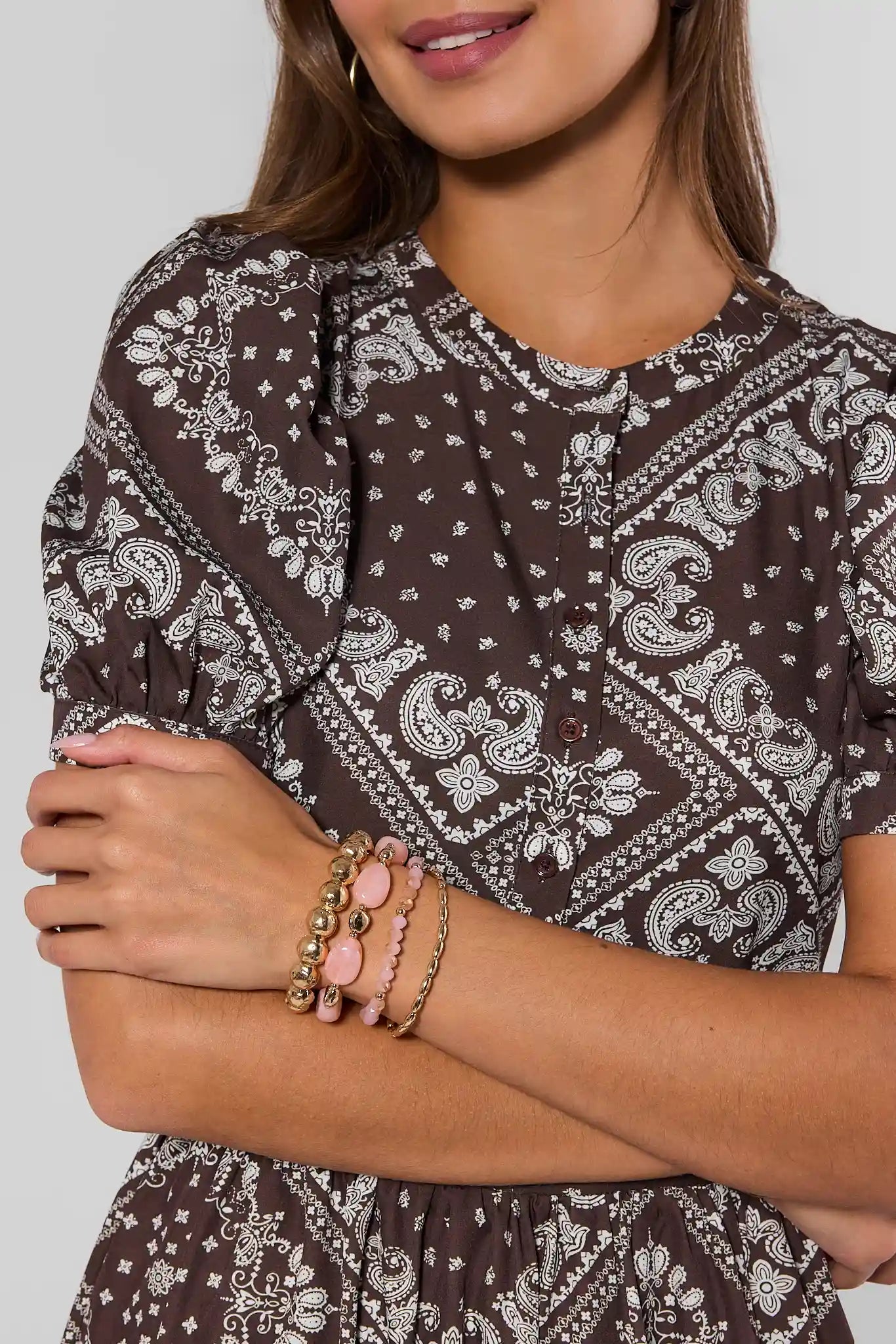 Pink Beaded Stretch Bracelet Stack