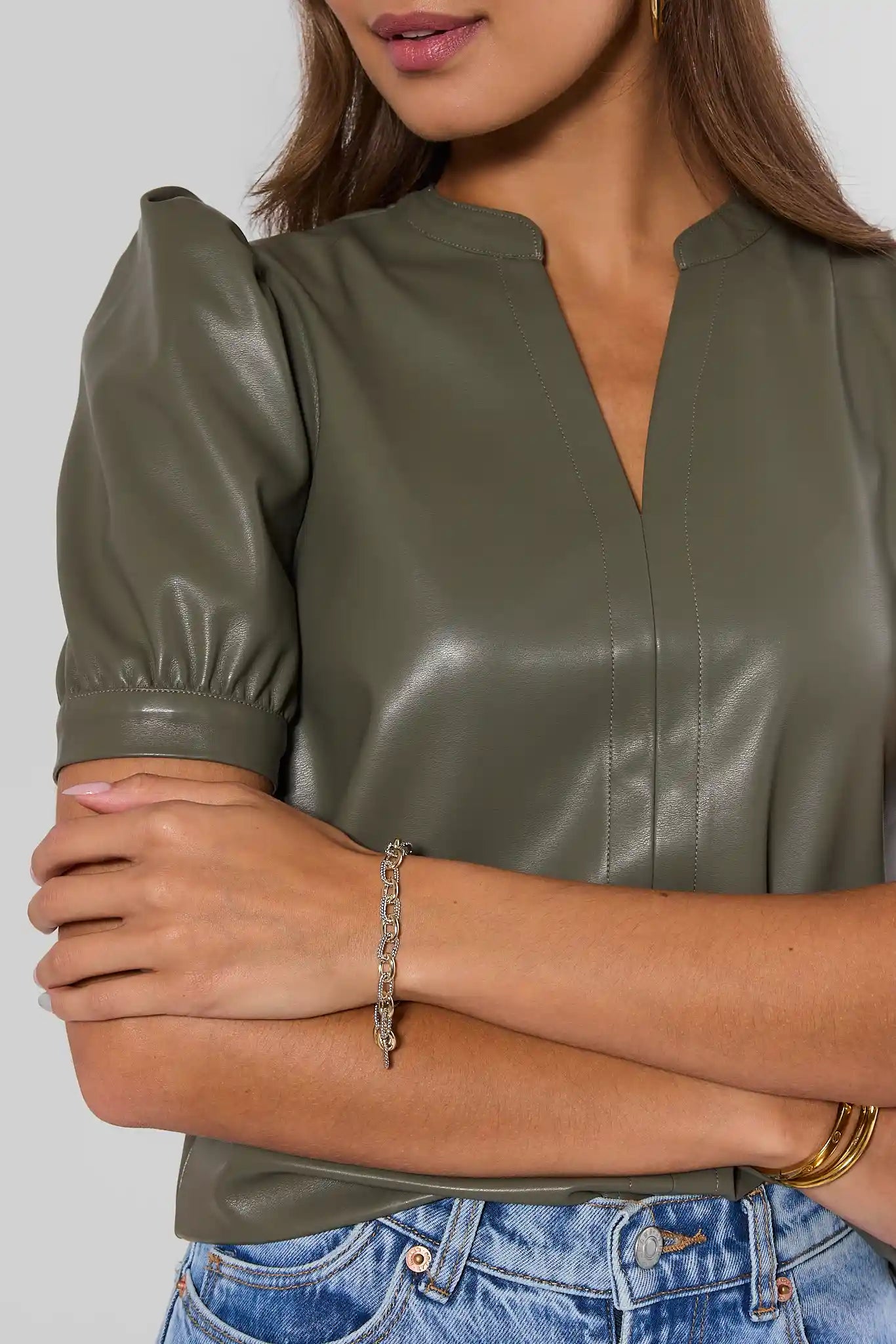 Gold Two Tone Chain Bracelet