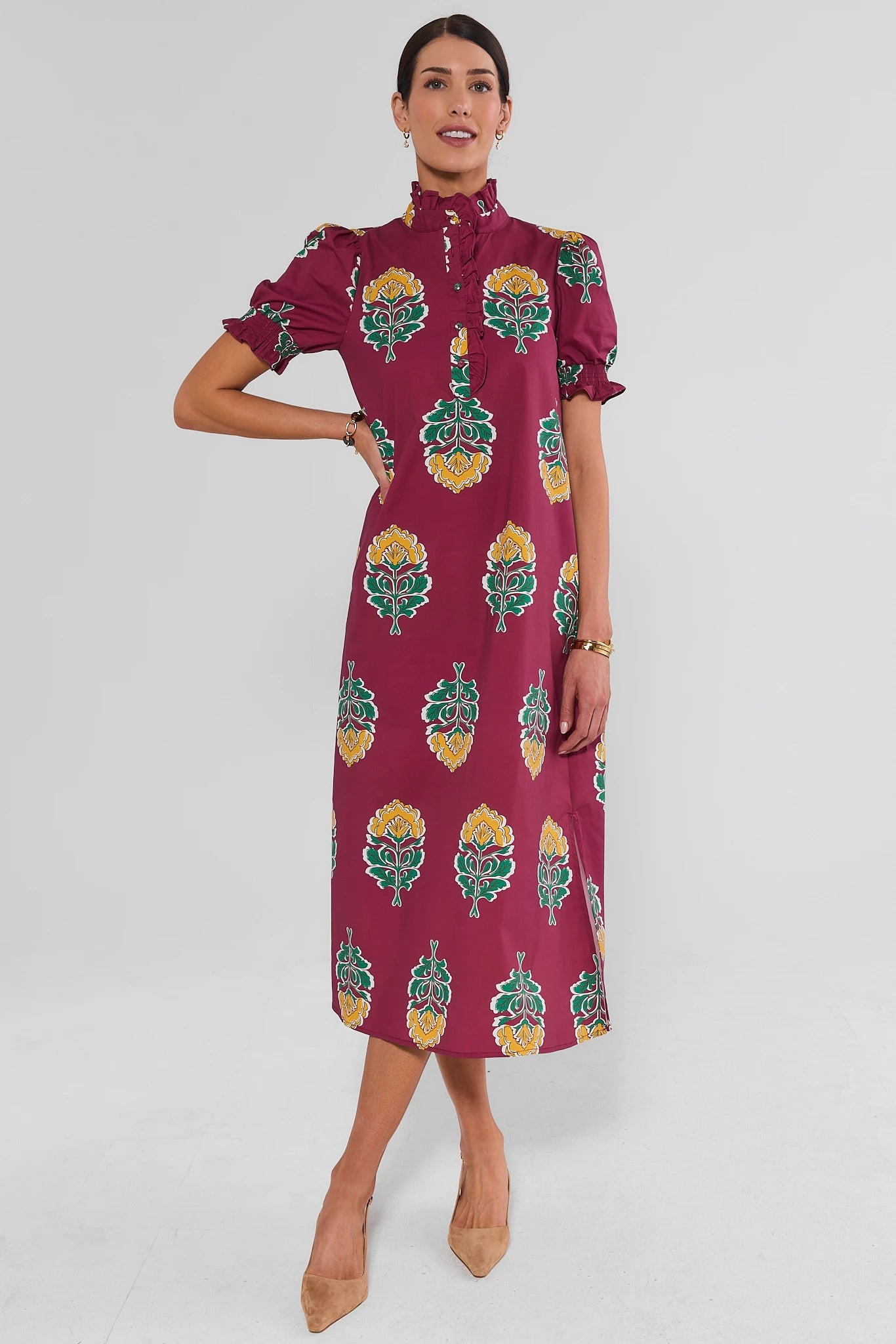 Red Floral Print Maxi Dress
