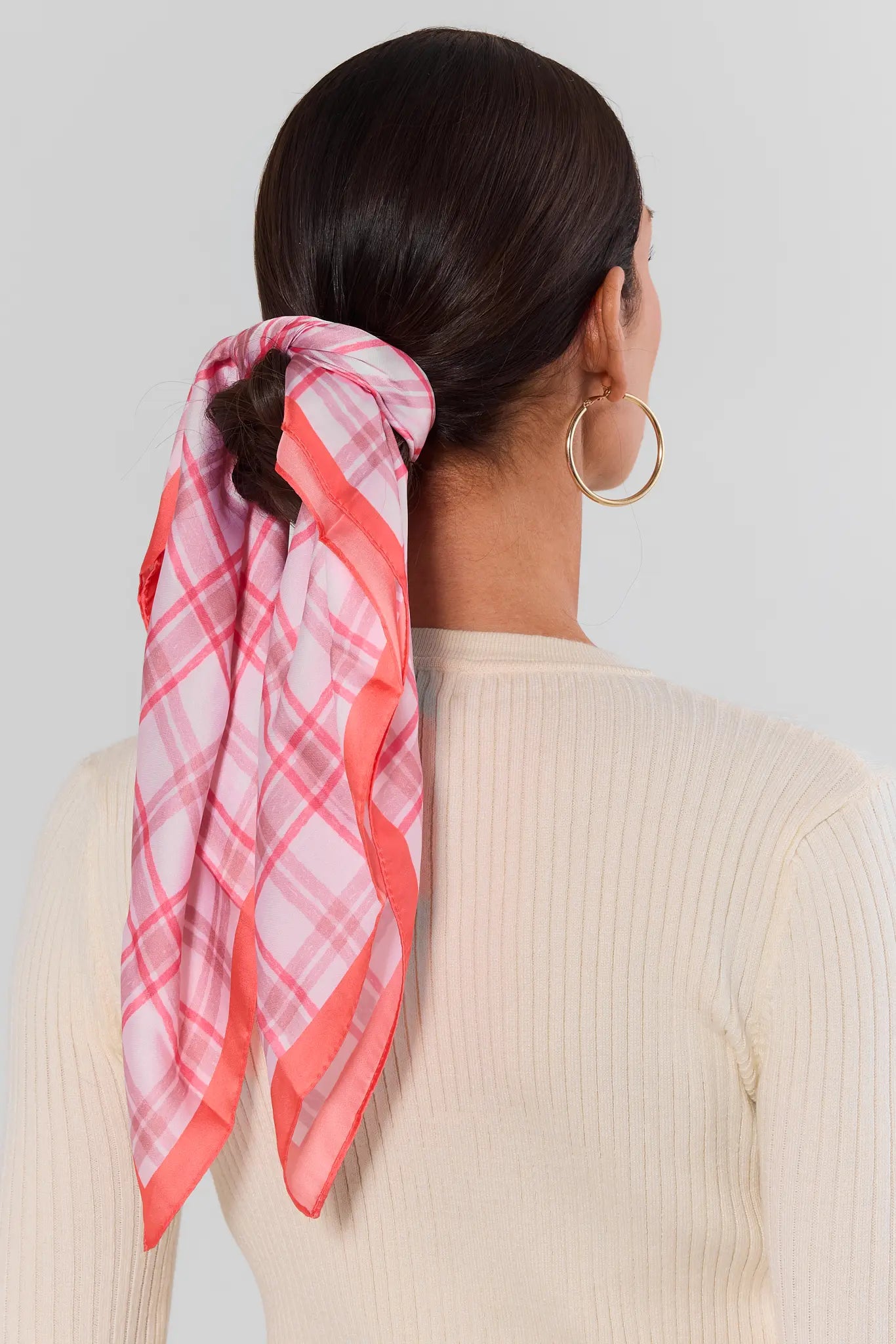 Pink Plaid Scarf