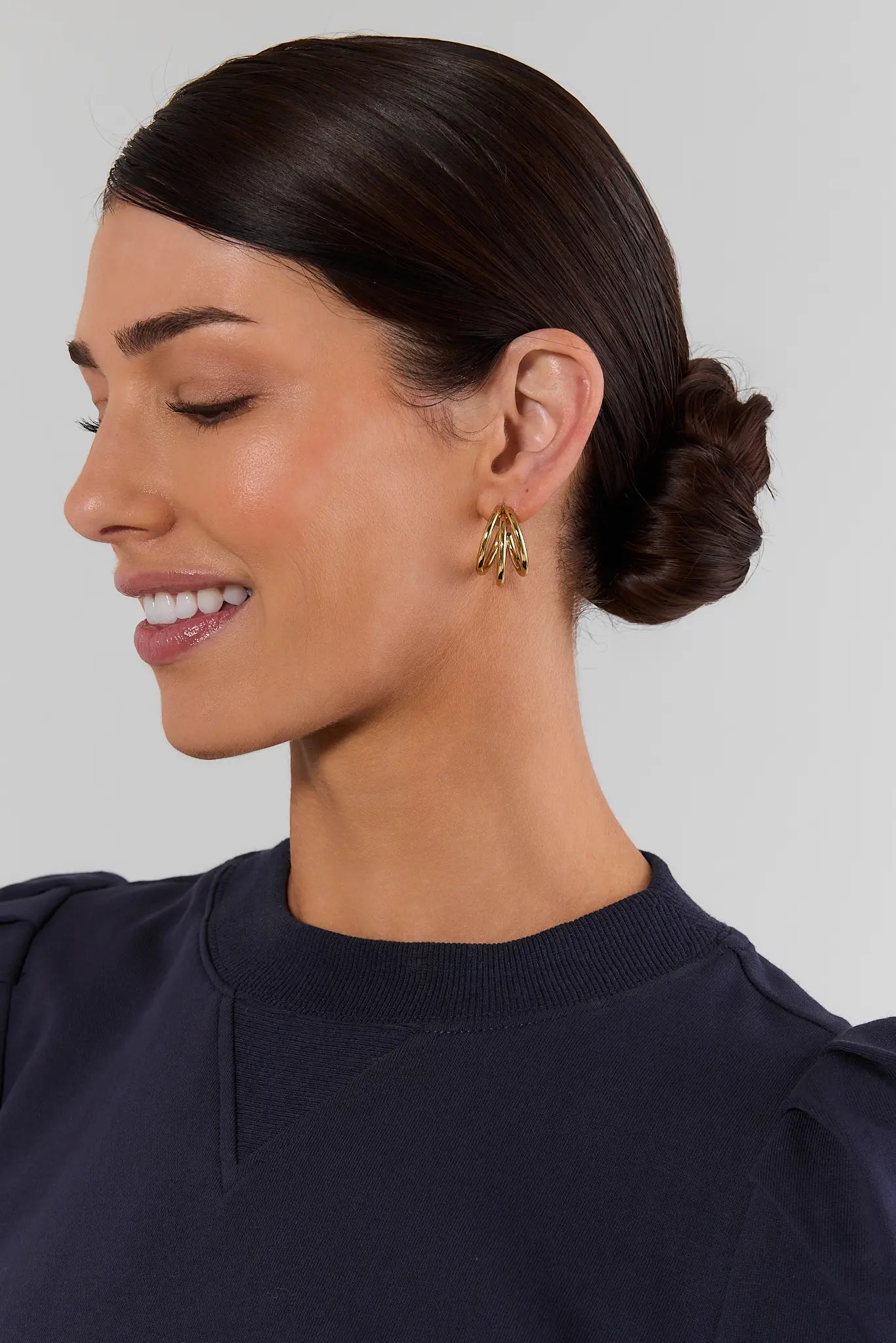 Gold Stacked Hoop Earrings